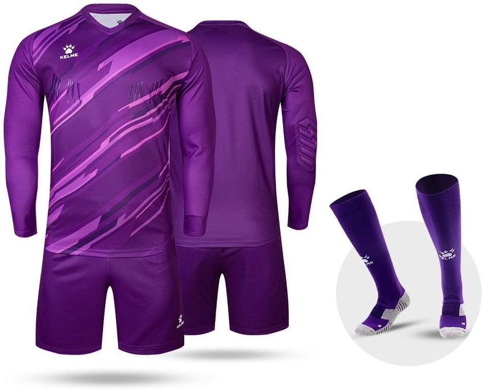KELME Kids Goalie Shirt,Goalkeeper Jersey Padded Long Sleeve Soccer Football Training Uniform for Youth,Purple Kid Size 6 - Image 6