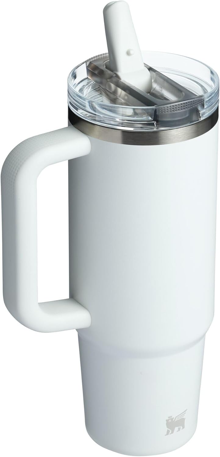 STANLEY Quencher ProTour Flipstraw Tumbler, 30 oz, Frost | Built-In Straw & Handle | Cupholder Compatible for Travel | Leakproof Insulated Stainless Steel Cup | BPA-Free - Image 3