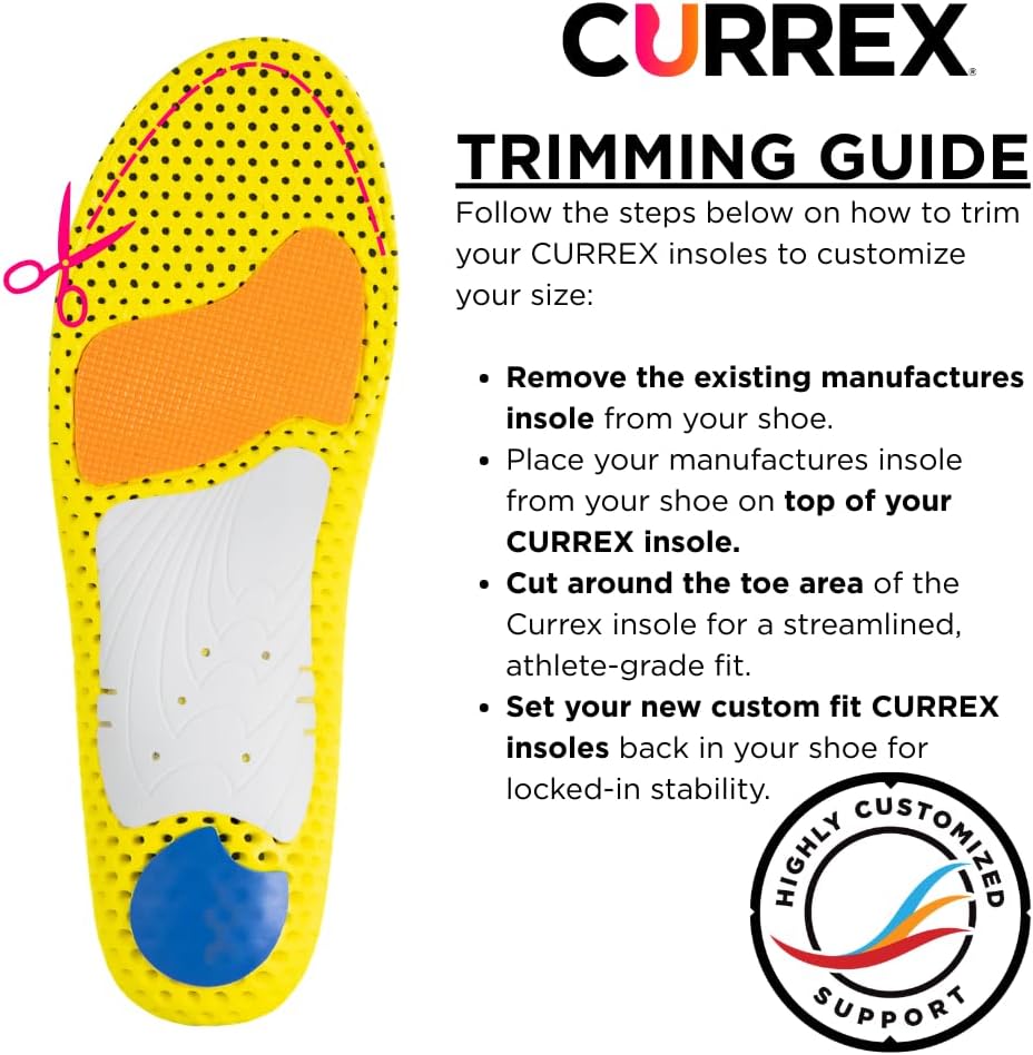 CURREX RunPro Insoles for Running Shoes, Arch Support Inserts to Help Reduce Fatigue, Prevent Injuries, Boost Performance for Men & Women (Low Arch, Size XS) - Image 6