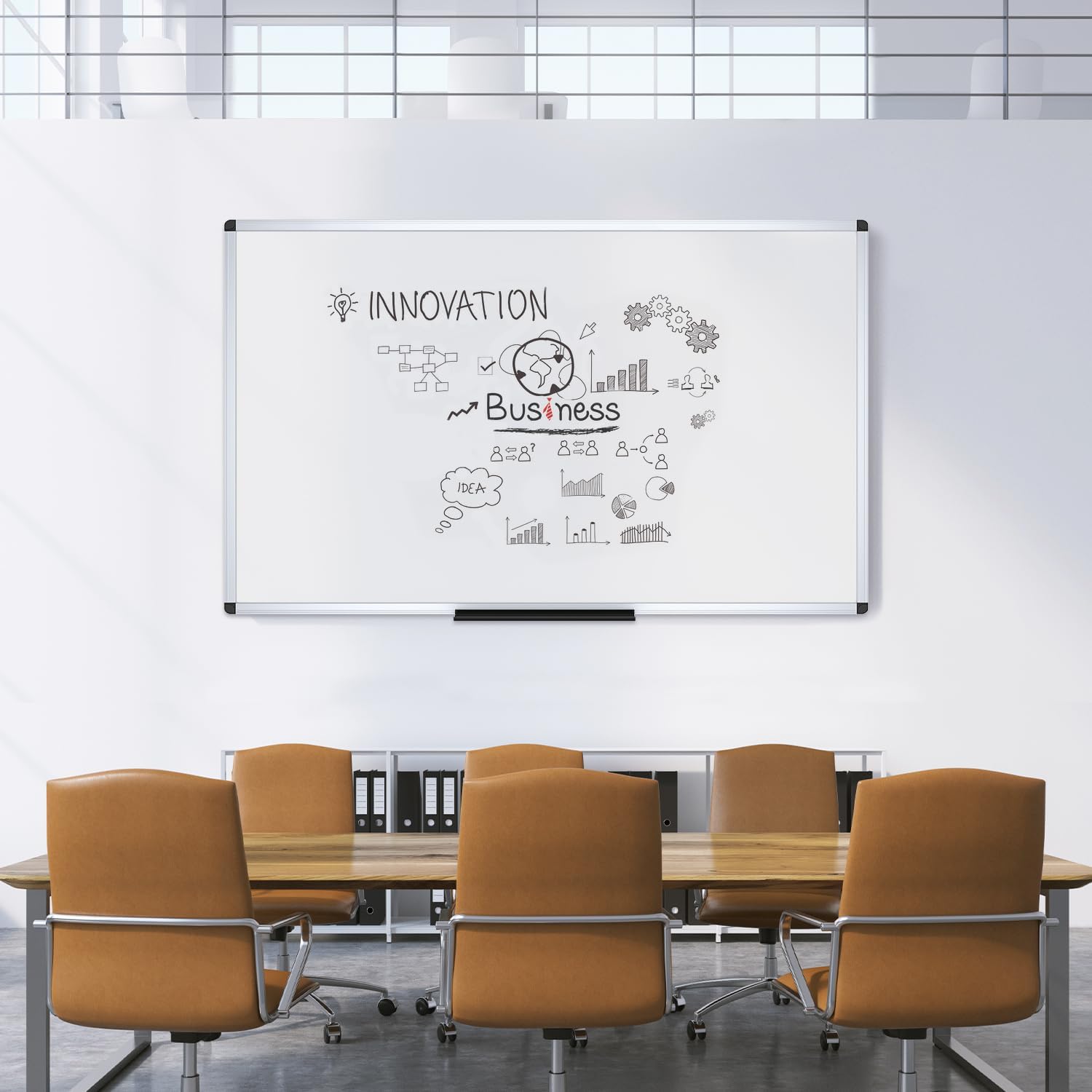 VIZ-PRO Dry Erase Board/Magnetic Whiteboard, 72 x 48 Inches, Large Wall Mounted Board for School Office and Home 6' x 4' - Image 5