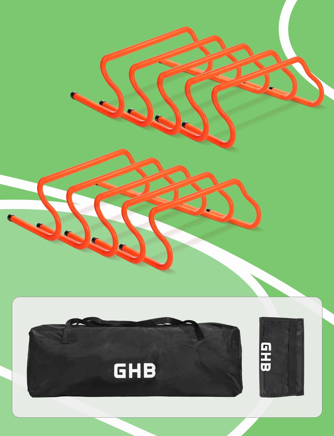 GHB Agility Hurdles 8" Speed Agility Training Hurdles | Detachable Sturdy Hurdles Training Equipment Set with Carry Bag for Kids,Athletes,Soccer,Basketball - Image 8