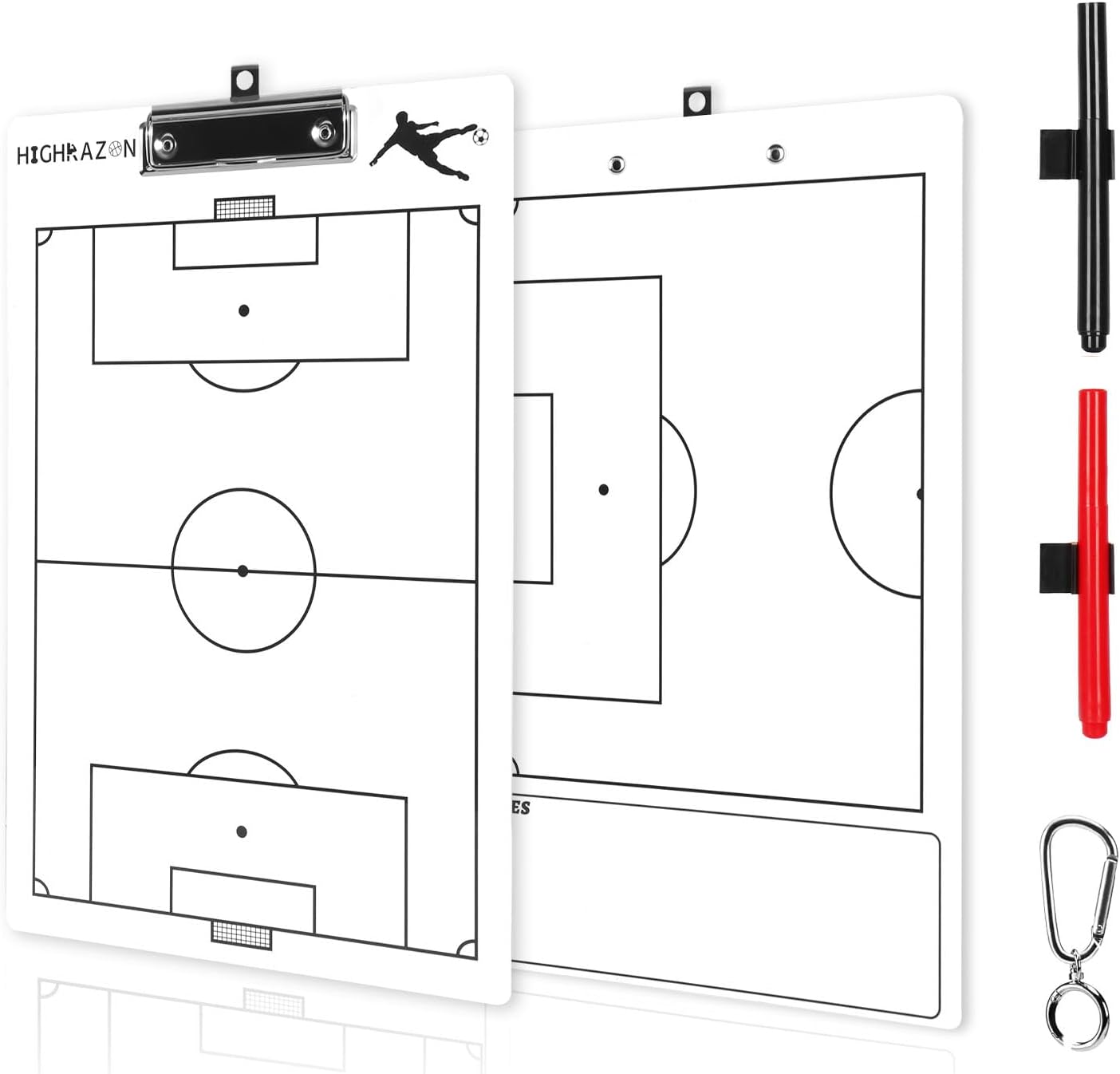 Soccer Coaches Clipboard, White Double-Sided Dry Erase Coach Clipboard, Soccer Whiteboard for Coaches, Lineup White Board with Marker for Coaches Gift