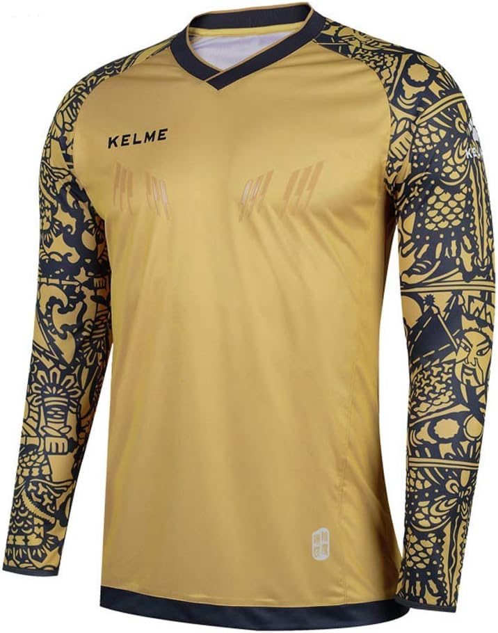 KELME Kids Padded Goalie Shirt,Youth Goalkeeper Jersey,Long Sleeve Soccer Football Training Uniform
