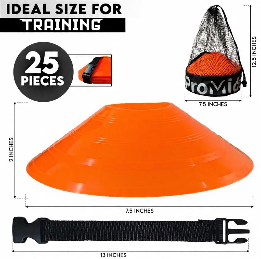 Disc Soccer Cones for Training Kids - 25/50/100/200 Small Plastic Cones for Sports Training - Flexible Conos for Soccer Practice Equipment, Basketball & Football Drills Equipment - Image 2