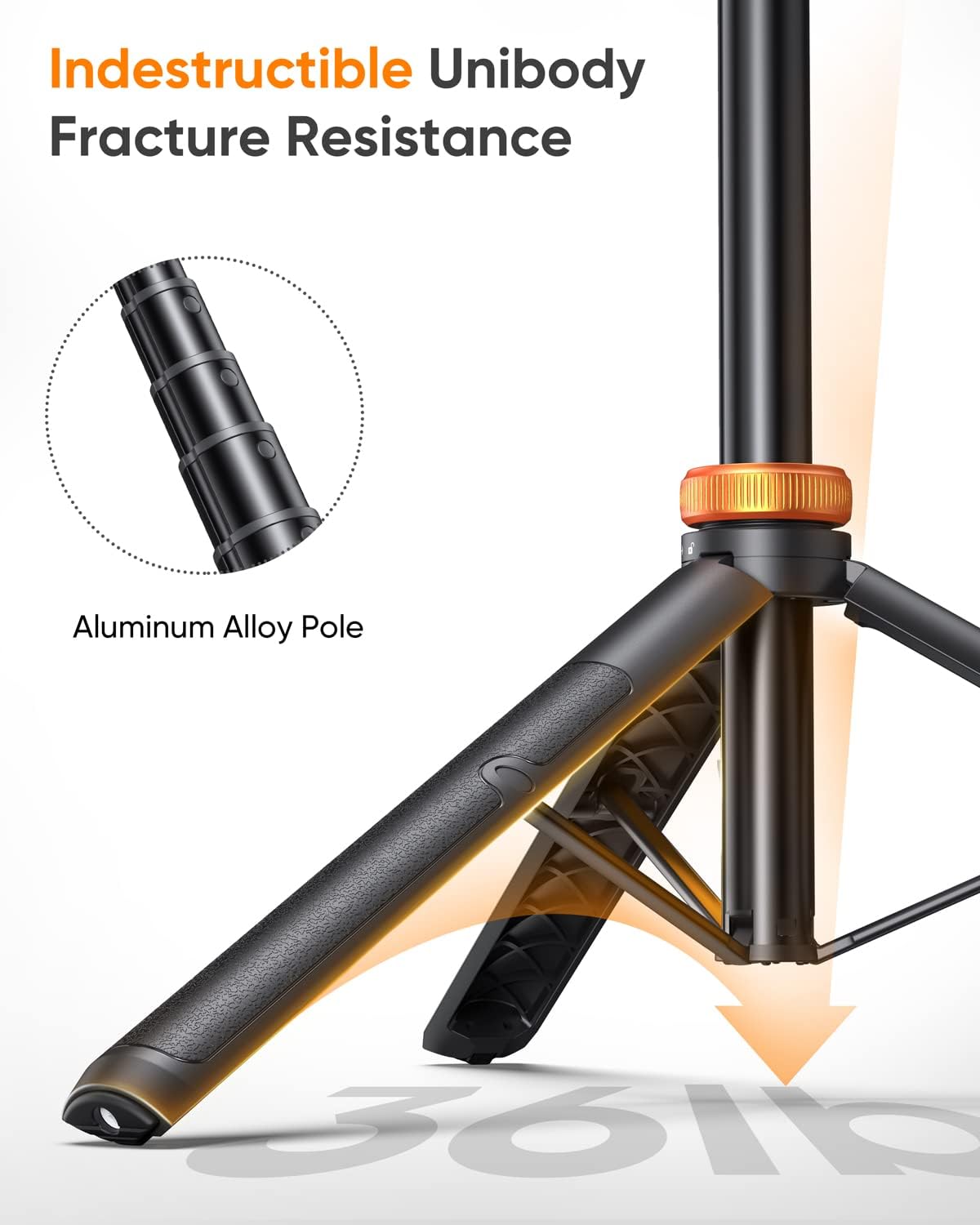 EUCOS 62" Phone Tripod, Tripod for iPhone & Selfie Stick with Remote | Extendable Cell Phone Stand & Ultimate Phone Holder, Solidest Phone Stand Compatible with iPhone/Android - Image 2