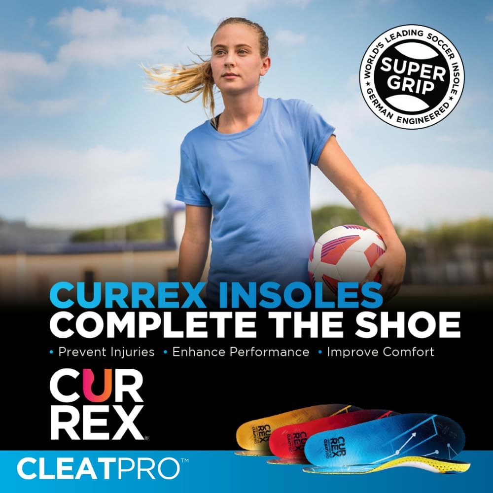 CURREX CLEATPRO - Thin, Arch Support Insoles, Comfort, Cushion & Stability in Cleats, Soccer, Football, Baseball, Softball, Super Grip for Control, Shock Absorbing Inserts, Men & Women (High Arch, XS) - Image 8