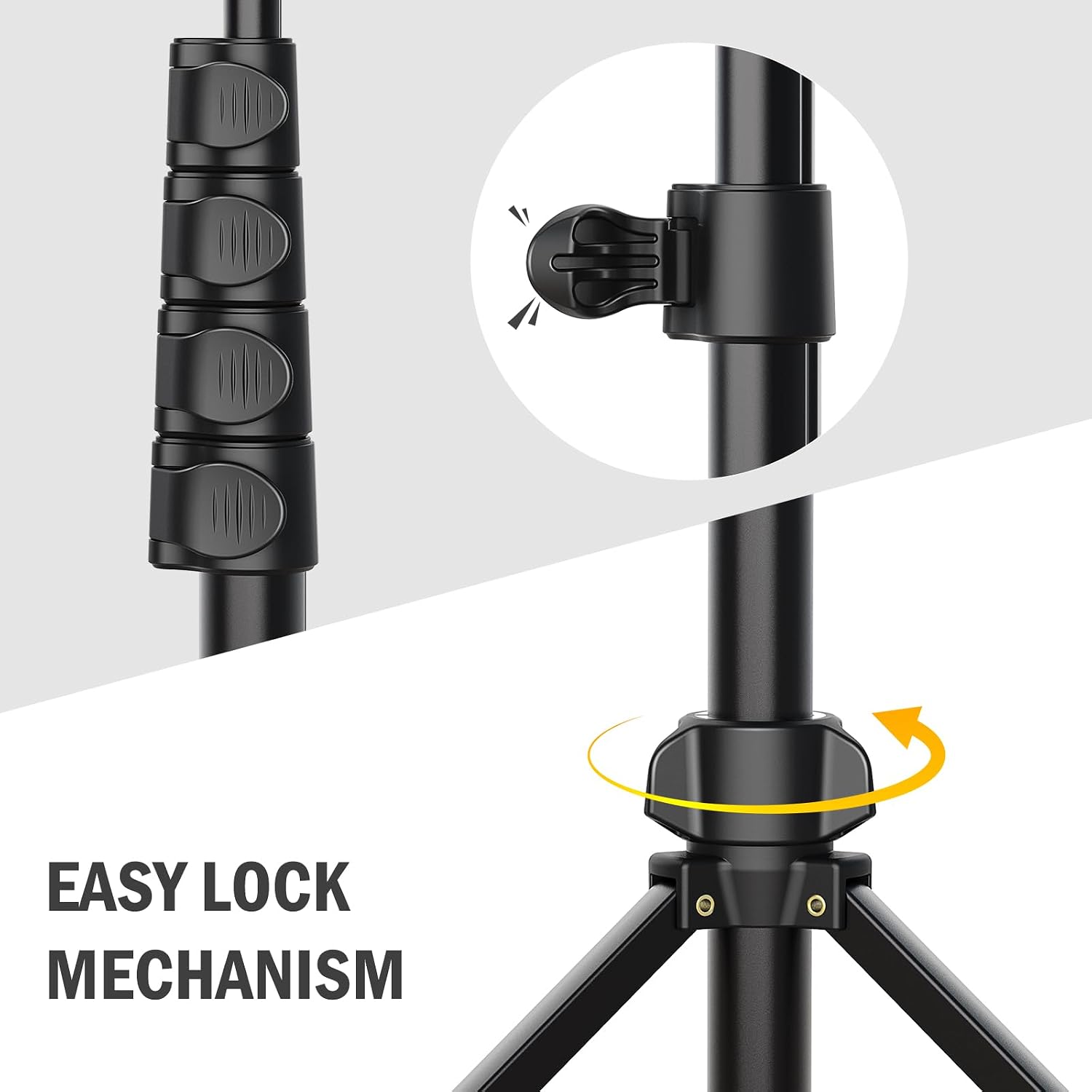 Liphisy 64” Tripod for Cell Phone & Camera, Phone Tripod with Remote and Phone Holder, Sturdy & Stable Height Adjustable Multi-Angle Shot Selfie Stick Tripod for Video Recording - Image 5