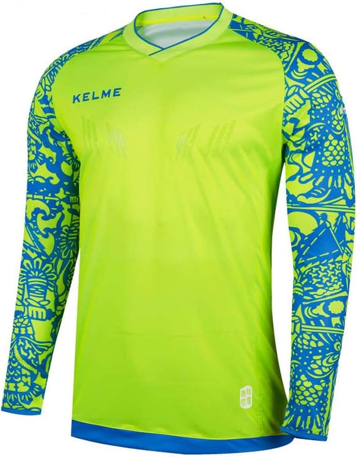 KELME Kids Padded Goalie Shirt,Youth Goalkeeper Jersey,Long Sleeve Soccer Football Training Uniform