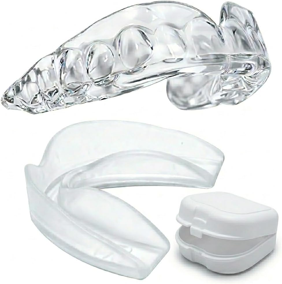 Professional Sport Mouth Guards- 2 Pack - No BPA - Safe Clear Color - No Color Additive - Athletic Teeth Mouth Guards - Fit Any Mouth Size - Custom Fit - Free Carrying case Included