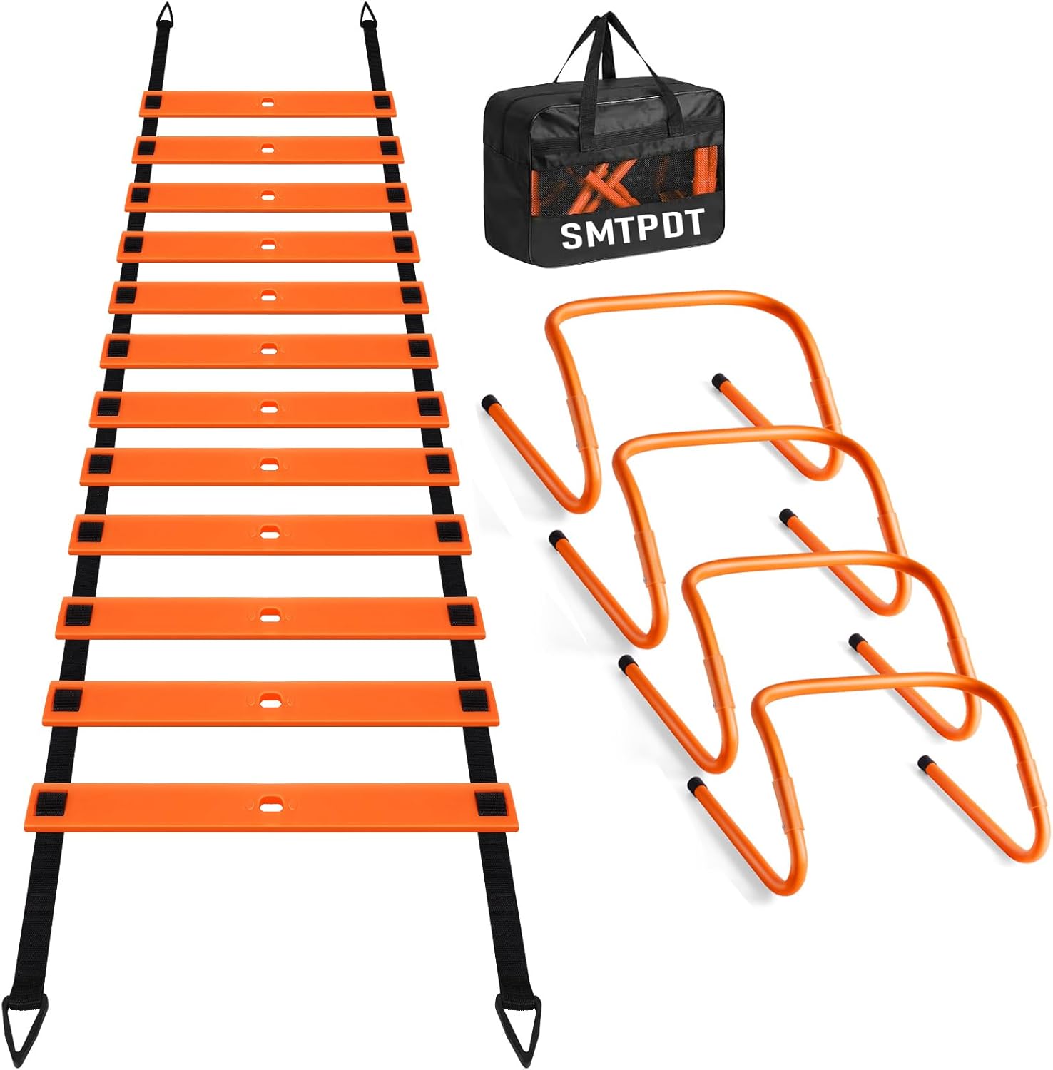 Agility Ladder,Soccer Training Equipment Set,20ft Speed Ladder,4 Agility Hurdles,Football Basketball Training Equipment,Football Accessories for Kids Youth Adults | Footwork, Speed & Agility Training