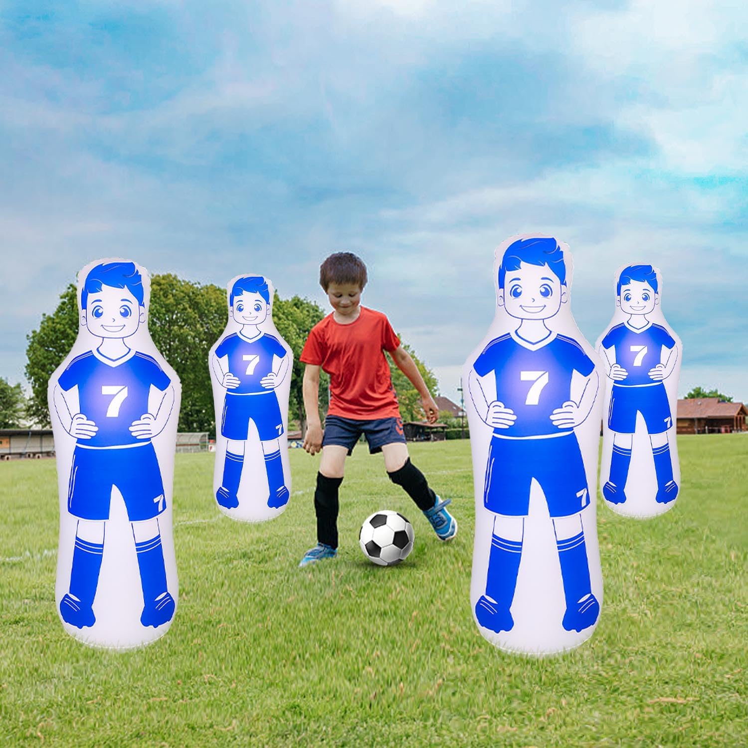 ZHUYNXIR Inflatable Soccer Dummy, Soccer Training Equipment, Inflatable Dummy Goalkeepr Air Mannequin Free Kick Wall Goalkeeper Defender Training for Children Adults - Image 3