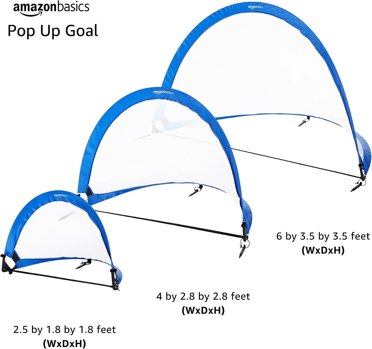 Amazon Basics Portable Pop Up Soccer Goal Set for Kids, Training Equipment, Outdoor Sports Games, Backyard Soccer, Blue, 2-Pack - Image 6