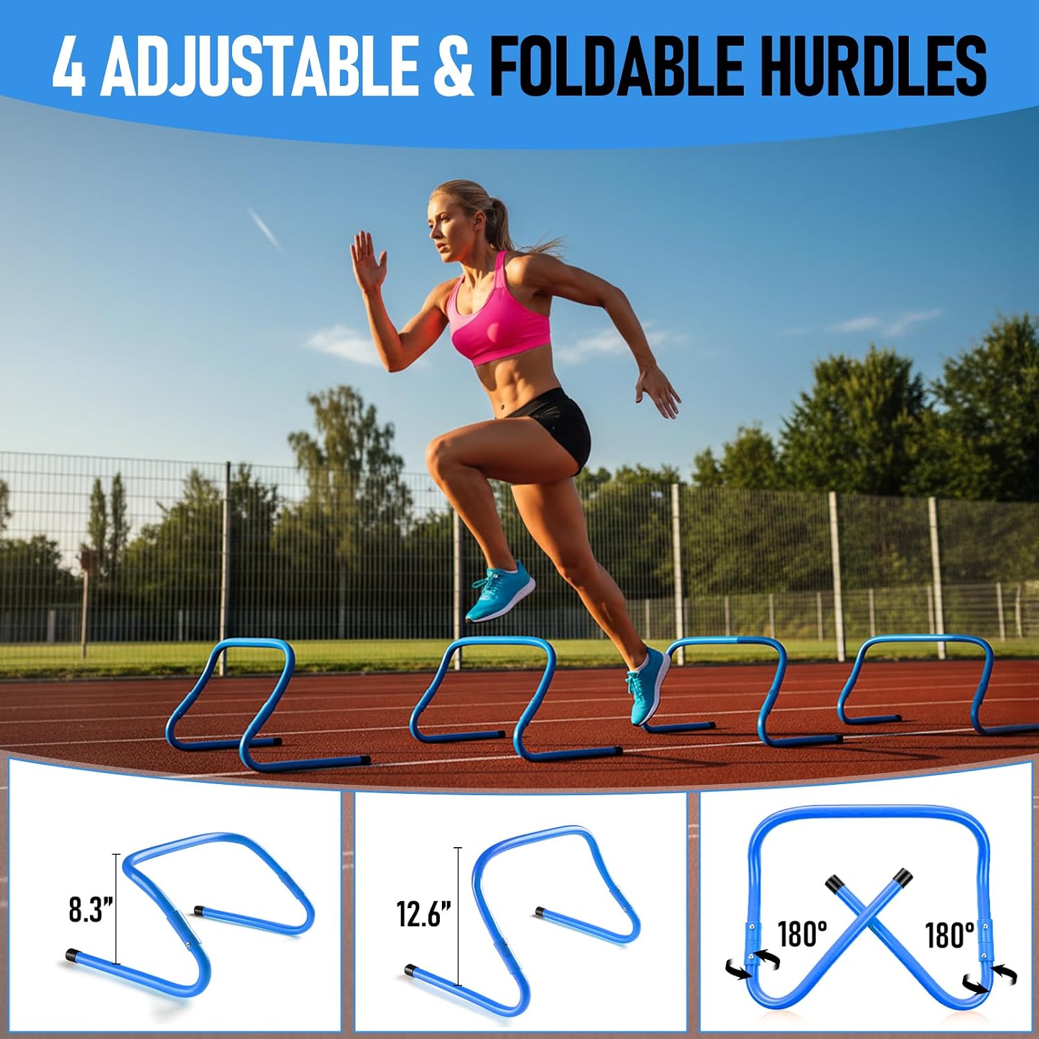 Agility Ladder,Soccer Training Equipment Set,20ft Speed Ladder,4 Agility Hurdles,Football Basketball Training Equipment,Football Accessories for Kids Youth Adults | Footwork, Speed & Agility Training - Image 4