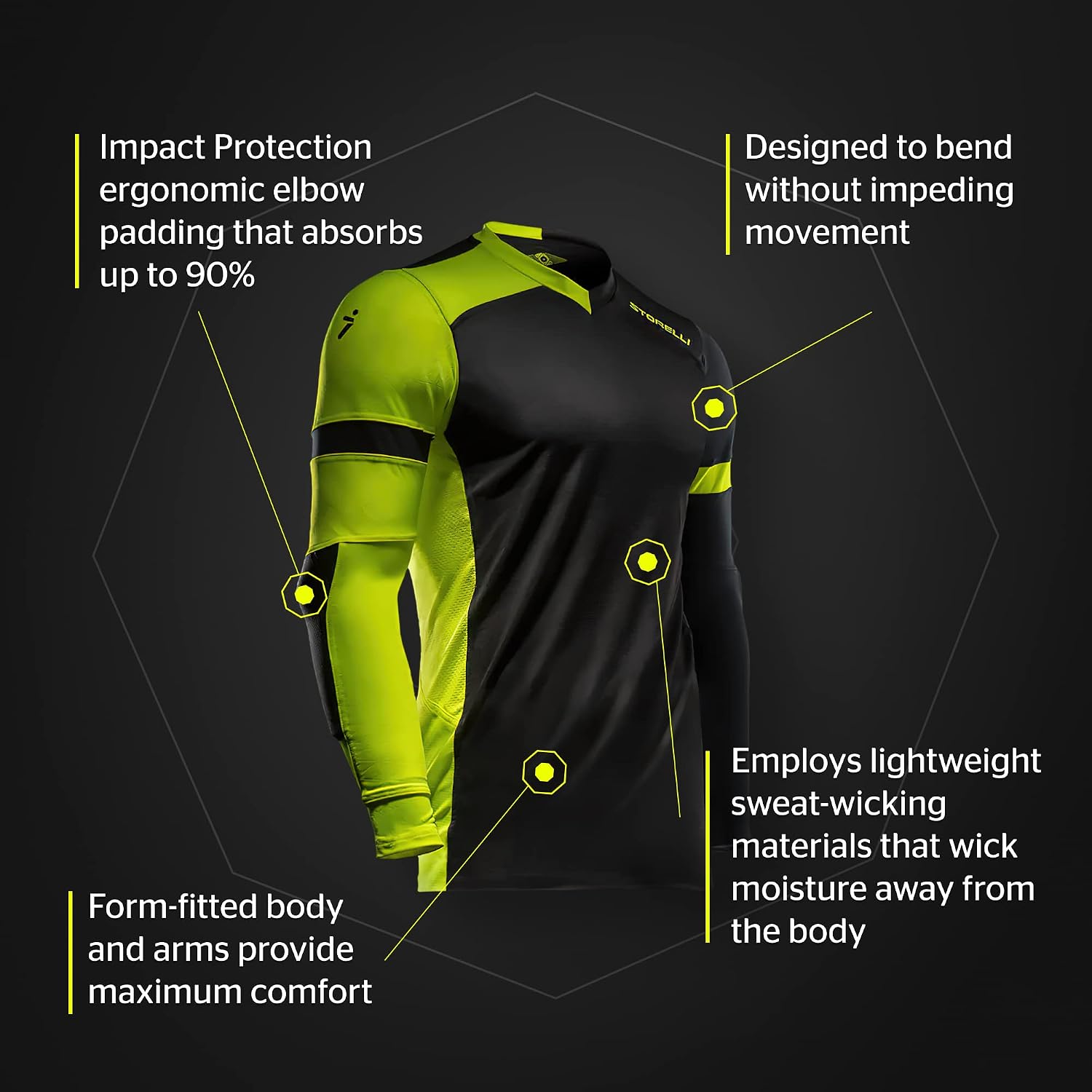 Storelli ExoShield Gladiator Goalkeeper Jersey, High-Impact Protection, Sweat-Wicking, Breathable Athletic Shirt for Soccer - Image 7