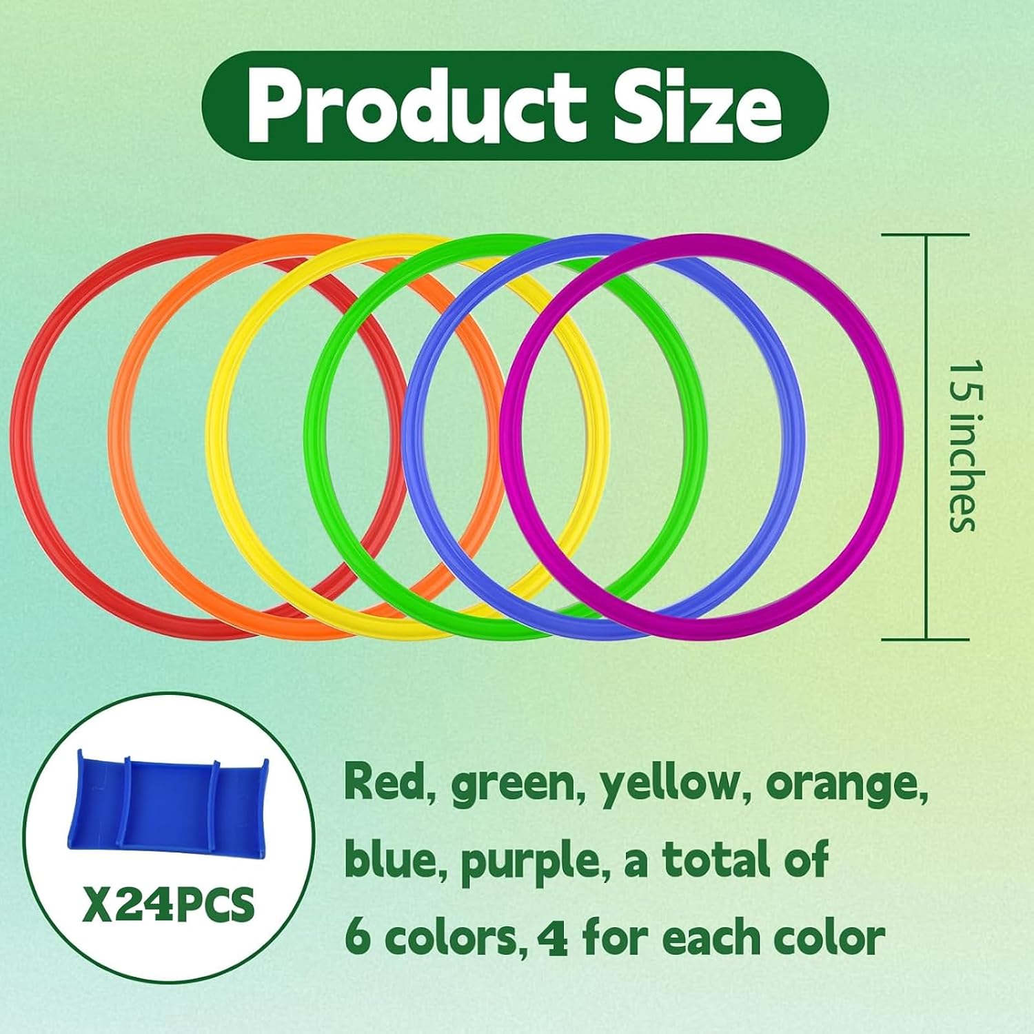 Mototo 24/30/48/96 Pack Agility Rings 15 Inch Speed Training Hopscotch Rings Plastic Circle Jumping Hoops Agility Hurdles for Athlete Exercise Soccer Football Gymnastics Games Practice Footwork - Image 2