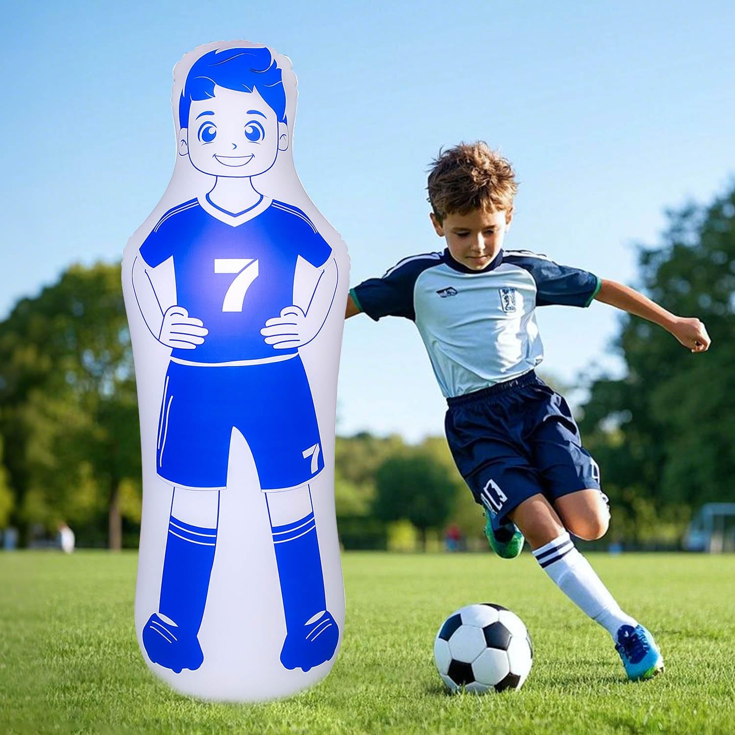 ZHUYNXIR Inflatable Soccer Dummy, Soccer Training Equipment, Inflatable Dummy Goalkeepr Air Mannequin Free Kick Wall Goalkeeper Defender Training for Children Adults - Image 4