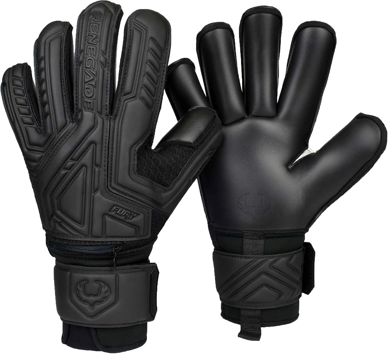 Renegade GK Fury Goalie Gloves with Microbe-Guard - Adult, Youth, Kids (Sizes 6-11) Pro-Tek Fingersaves & 4+3MM Giga Grip | High Performance Pro-Level Goalkeeper Glove | Based in USA
