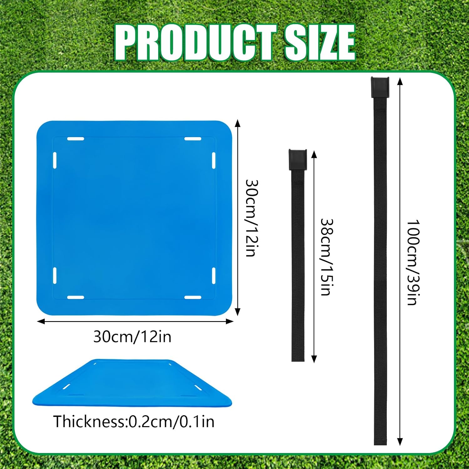 4PCS Soccer Goal Targets, 12" Sides Square with Adjustable Straps | 4 High-Visibility Colors to Improve Shooting Accuracy, Durable & Flexible TPE Material, Also Fits Lacrosse, Hockey & Baseball - Image 2