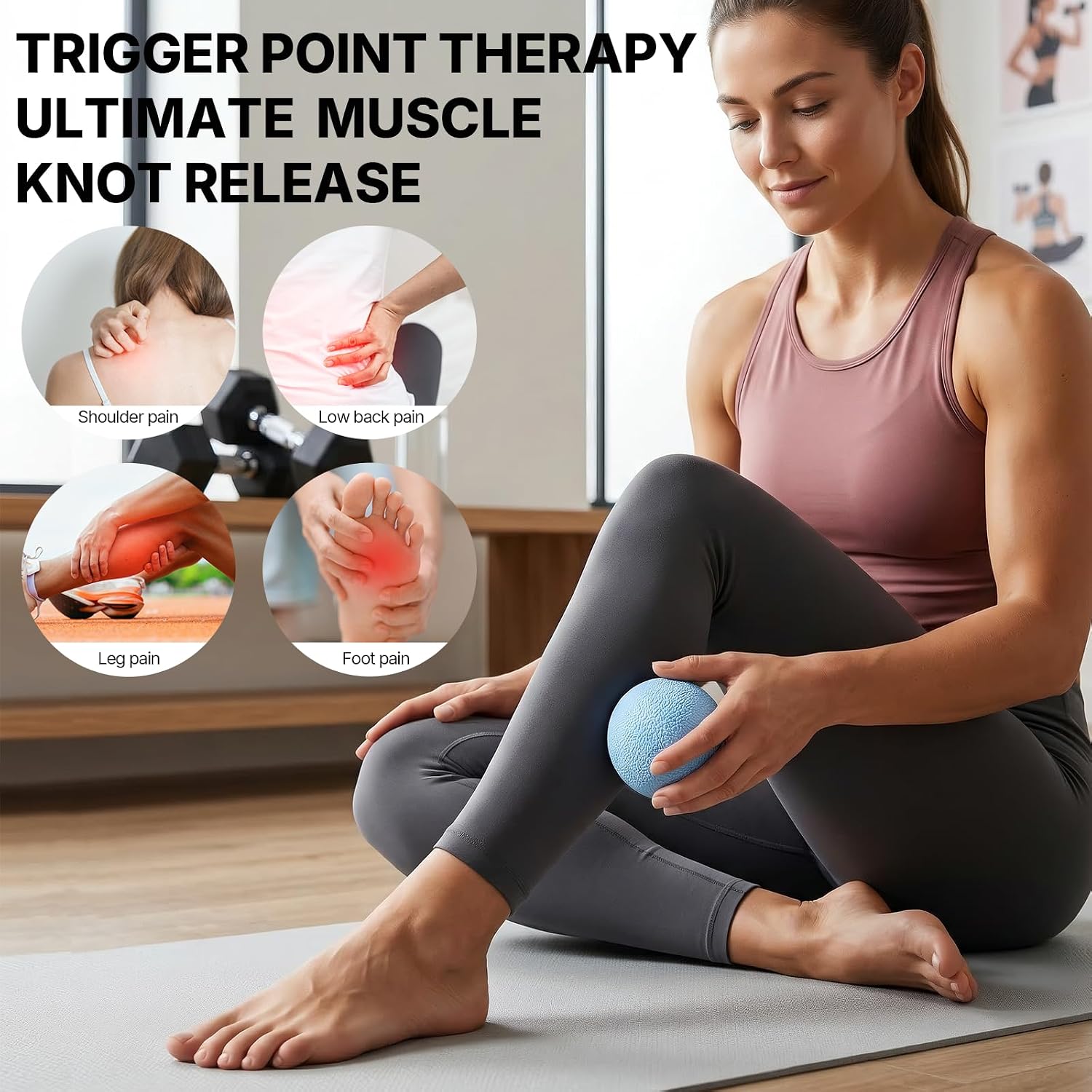 2 Pack Massage Lacrosse Ball Set Deep Tissue Massage Balls for Myofascial Release, Muscle Knot & Trigger Point Therapy - High Density TPE & Natural Rubber for Foot, Back & Shoulder Pain Relief - Image 5