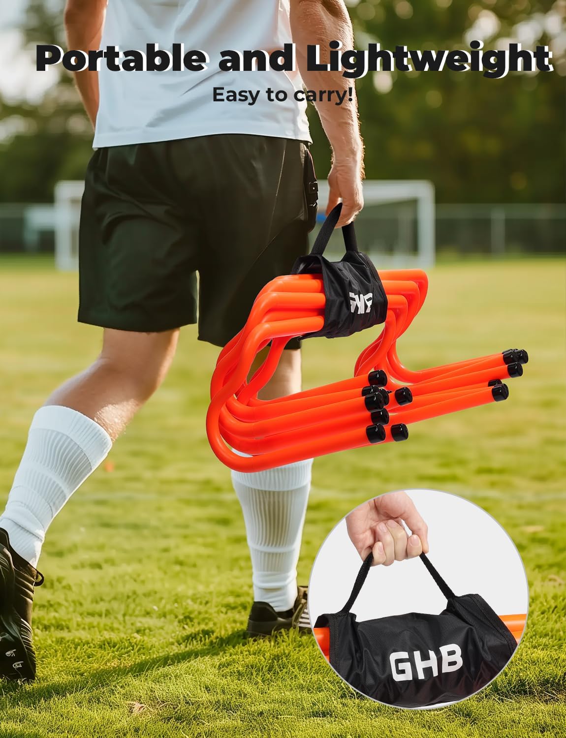 GHB Agility Hurdles 8" Speed Agility Training Hurdles | Detachable Sturdy Hurdles Training Equipment Set with Carry Bag for Kids,Athletes,Soccer,Basketball - Image 4