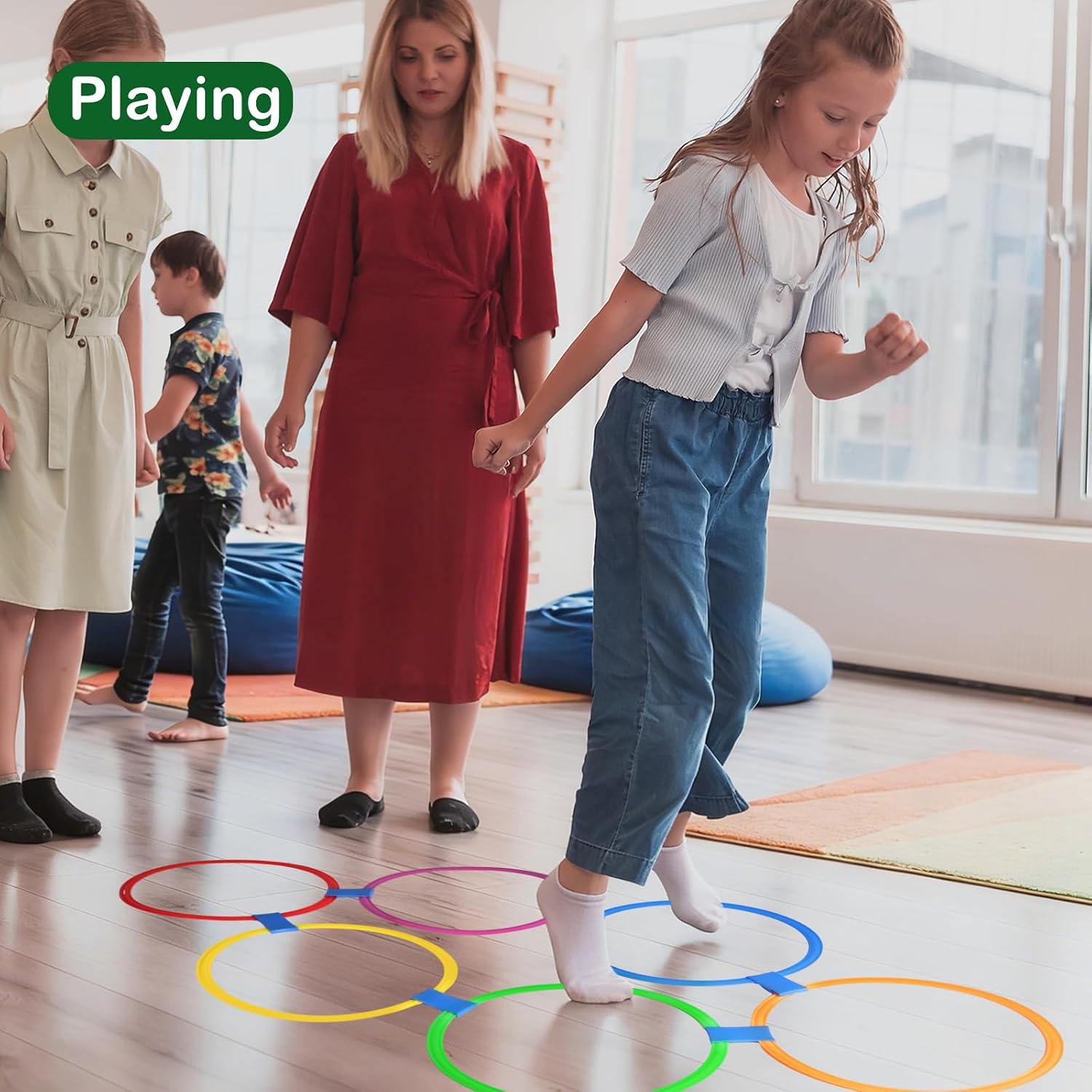 Mototo 24/30/48/96 Pack Agility Rings 15 Inch Speed Training Hopscotch Rings Plastic Circle Jumping Hoops Agility Hurdles for Athlete Exercise Soccer Football Gymnastics Games Practice Footwork - Image 4