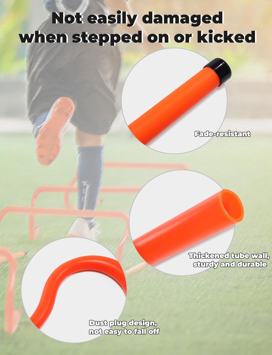GHB Agility Hurdles 8" Speed Agility Training Hurdles | Detachable Sturdy Hurdles Training Equipment Set with Carry Bag for Kids,Athletes,Soccer,Basketball - Image 7