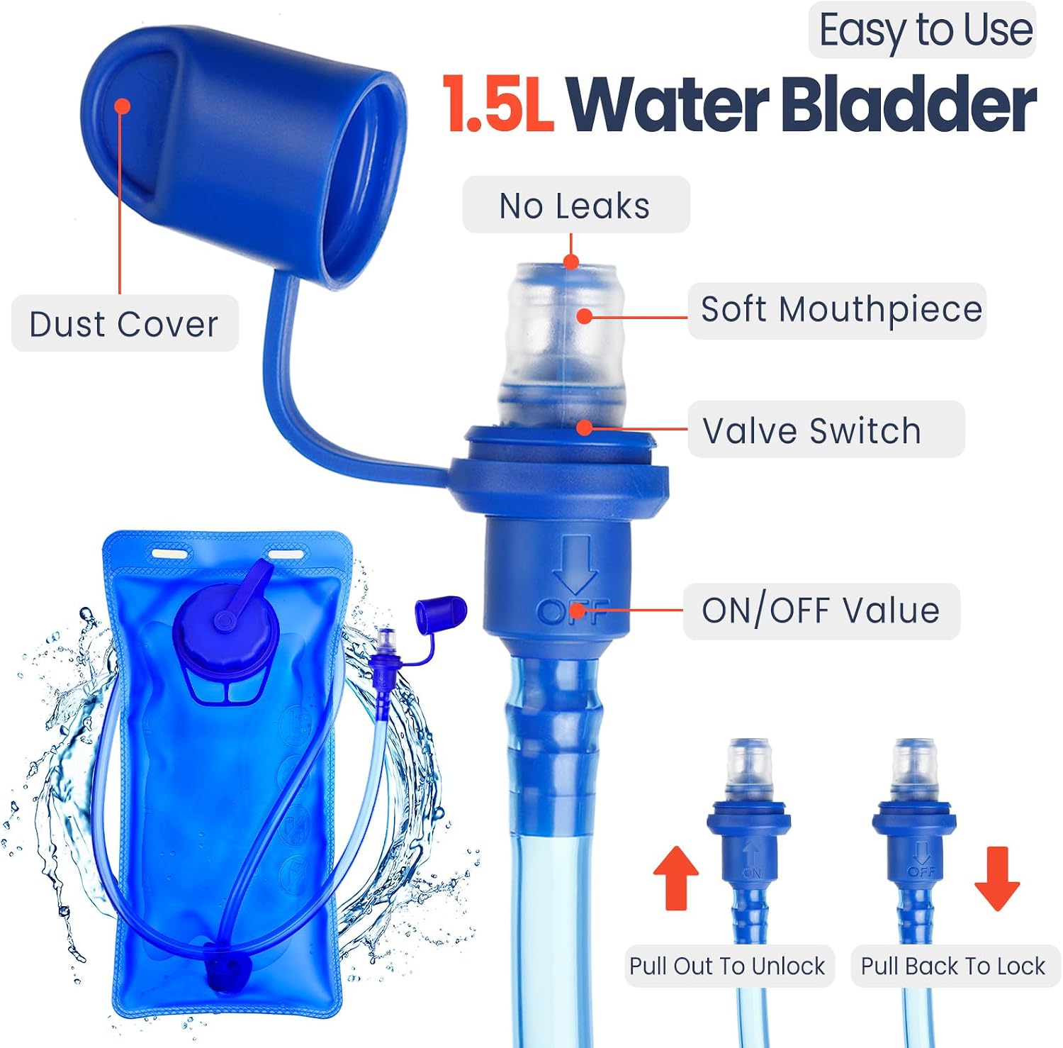 Shinylin Kids Hydration Backpack with 1.5L Water Bladder Hiking Backpack Lightweight for Boys or Girls Children Biking Climbing Running Cycling - Image 5