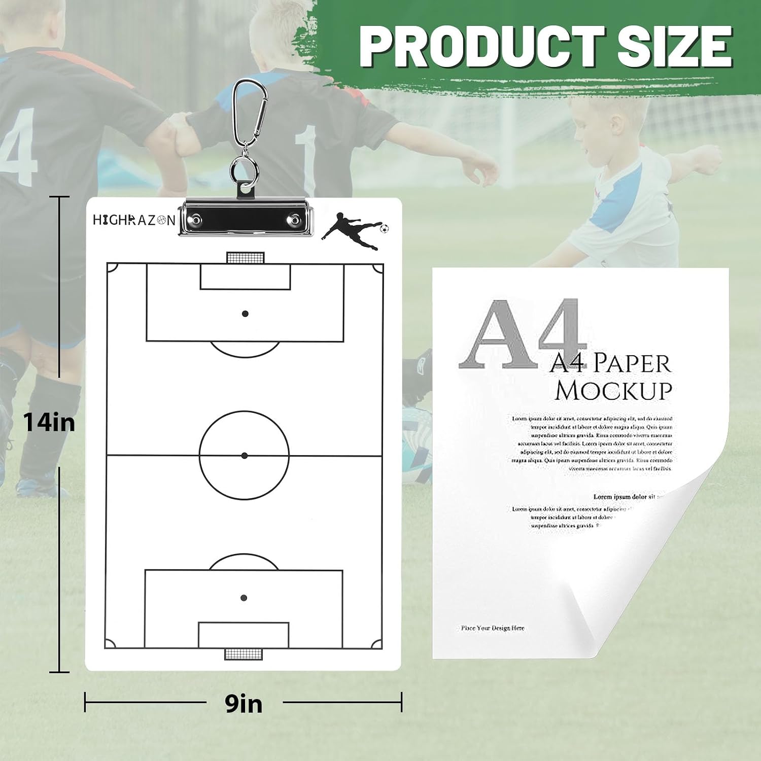 Soccer Coaches Clipboard, White Double-Sided Dry Erase Coach Clipboard, Soccer Whiteboard for Coaches, Lineup White Board with Marker for Coaches Gift - Image 3