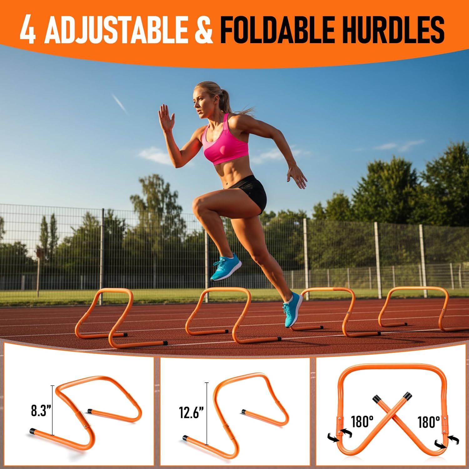 Agility Ladder,Soccer Training Equipment Set,20ft Speed Ladder,4 Agility Hurdles,Football Basketball Training Equipment,Football Accessories for Kids Youth Adults | Footwork, Speed & Agility Training - Image 4
