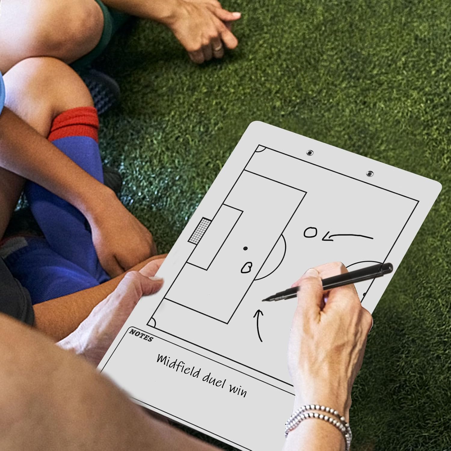 Soccer Coaches Clipboard, White Double-Sided Dry Erase Coach Clipboard, Soccer Whiteboard for Coaches, Lineup White Board with Marker for Coaches Gift - Image 7