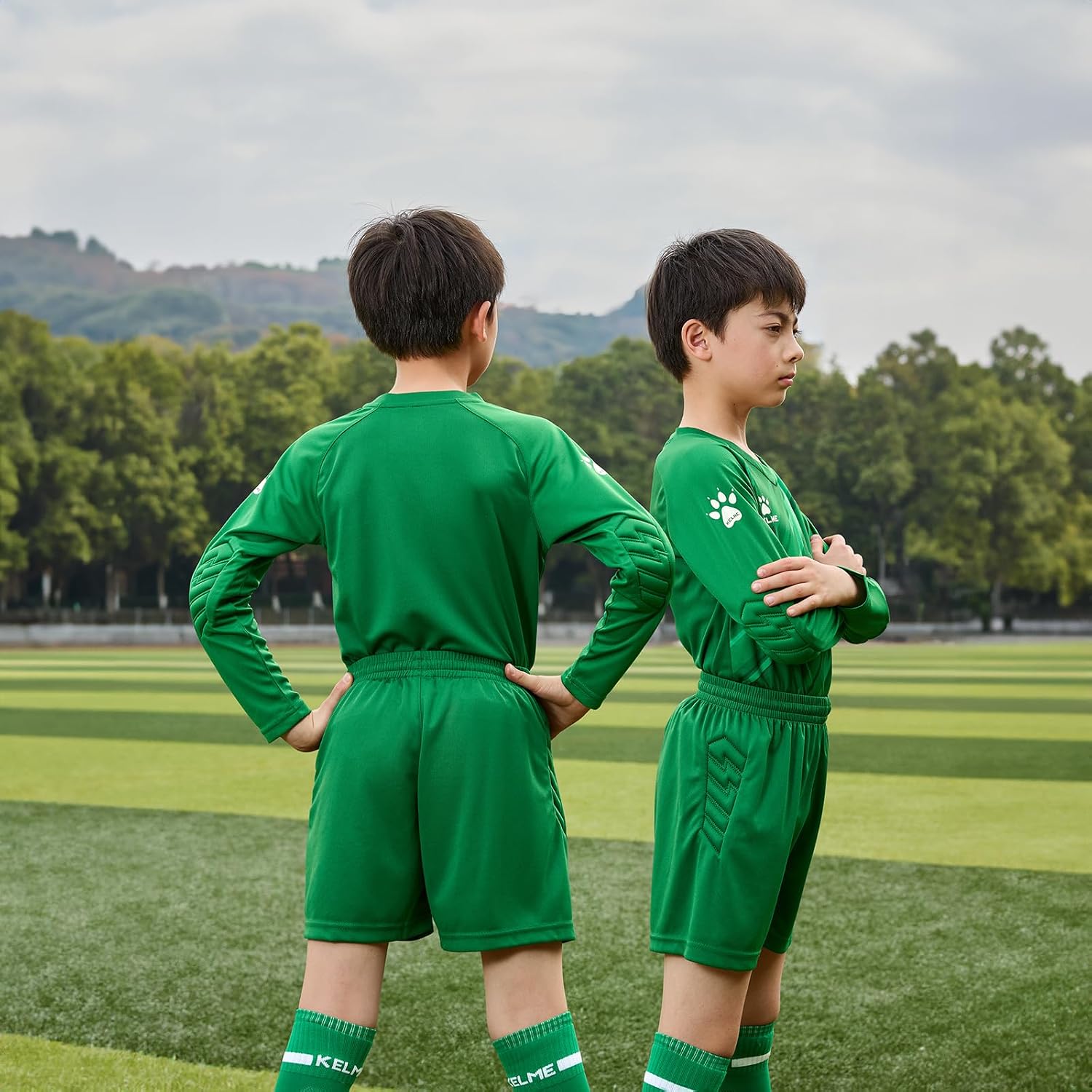 KELME Kids Goalie Shirt,Goalkeeper Jersey Padded Long Sleeve Soccer Football Training Uniform for Youth,Green Kid Size 12 - Image 5