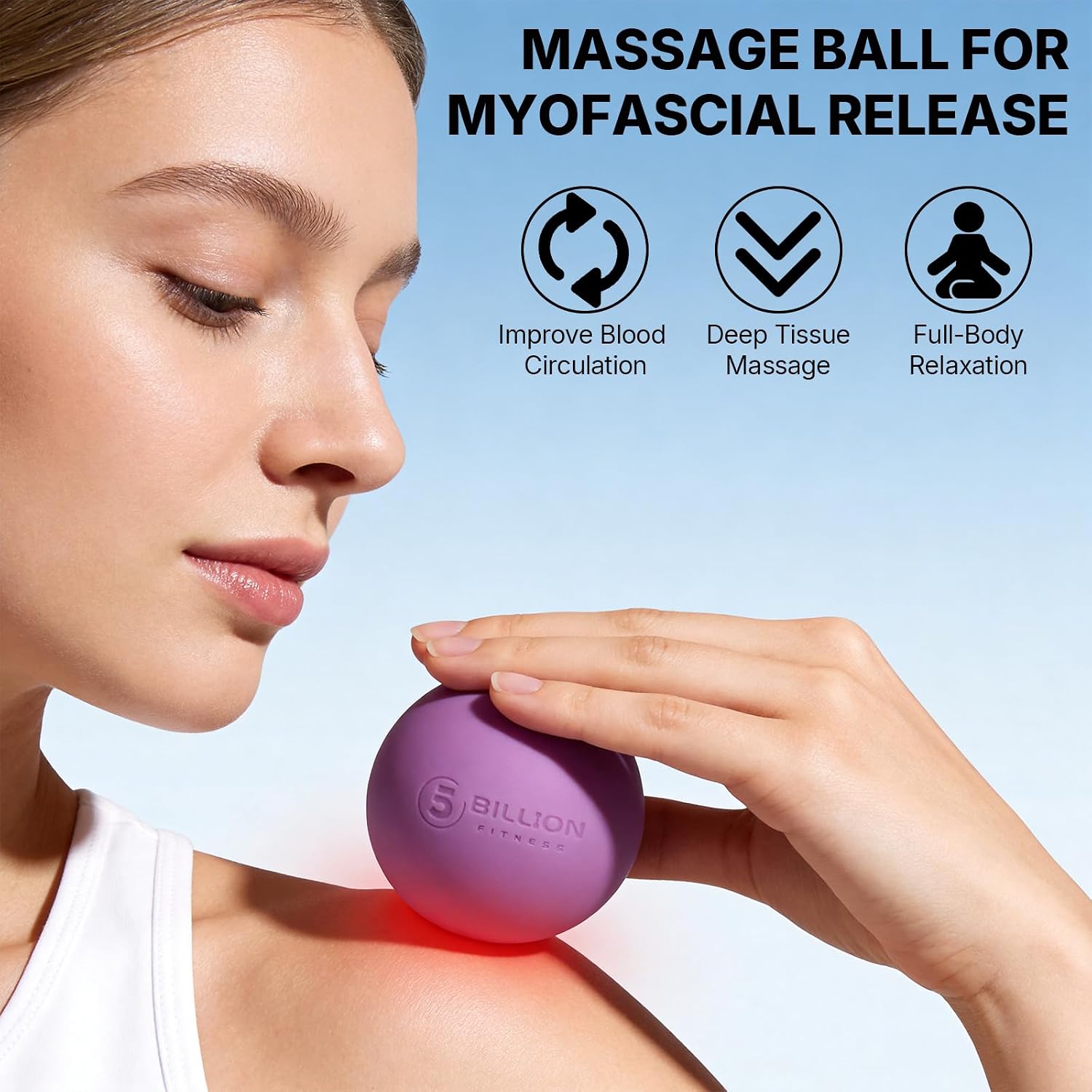 2 Pack Massage Lacrosse Ball Set Deep Tissue Massage Balls for Myofascial Release, Muscle Knot & Trigger Point Therapy - High Density TPE & Natural Rubber for Foot, Back & Shoulder Pain Relief - Image 3