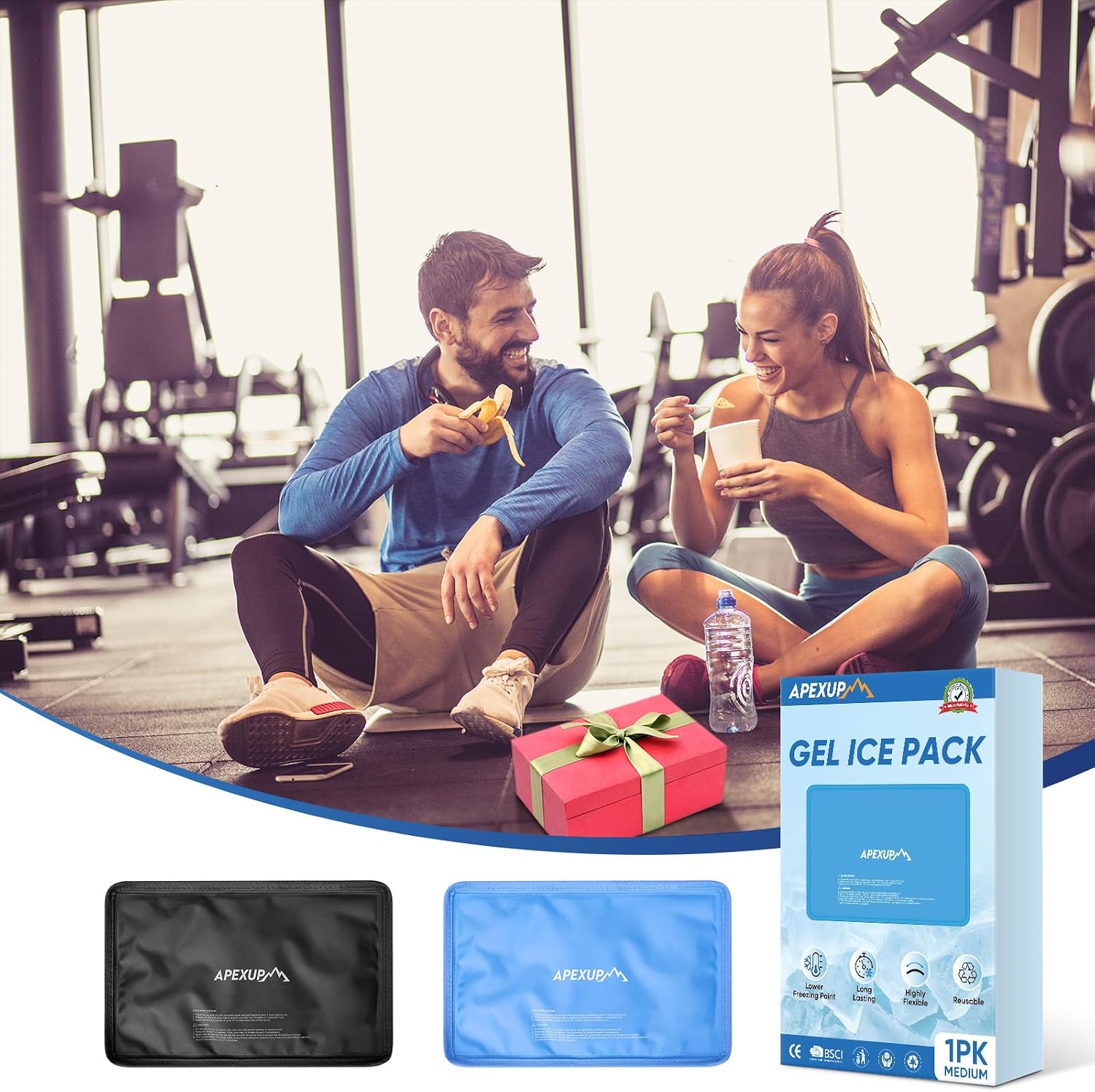 Gel Ice Packs for Injuries Reusable, Flexible Double Sided Cold Packs for Injuries, Ice Pack for Knee, Shoulder, Back, Hip, Leg, Arm (Blue, 8"x5.5", 1PK) - Image 9
