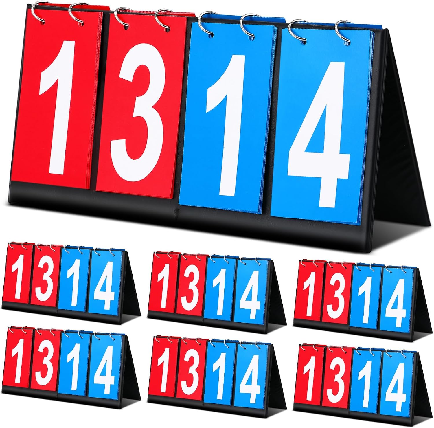 Hiboom Portable Scoreboard Flipper Table Top Score Keeper Waterproof 4 Digital Scoreboard Flipper for Basketball Soccer Tennis Volleyball Cornhole Sports Games P. E Classroom Activities