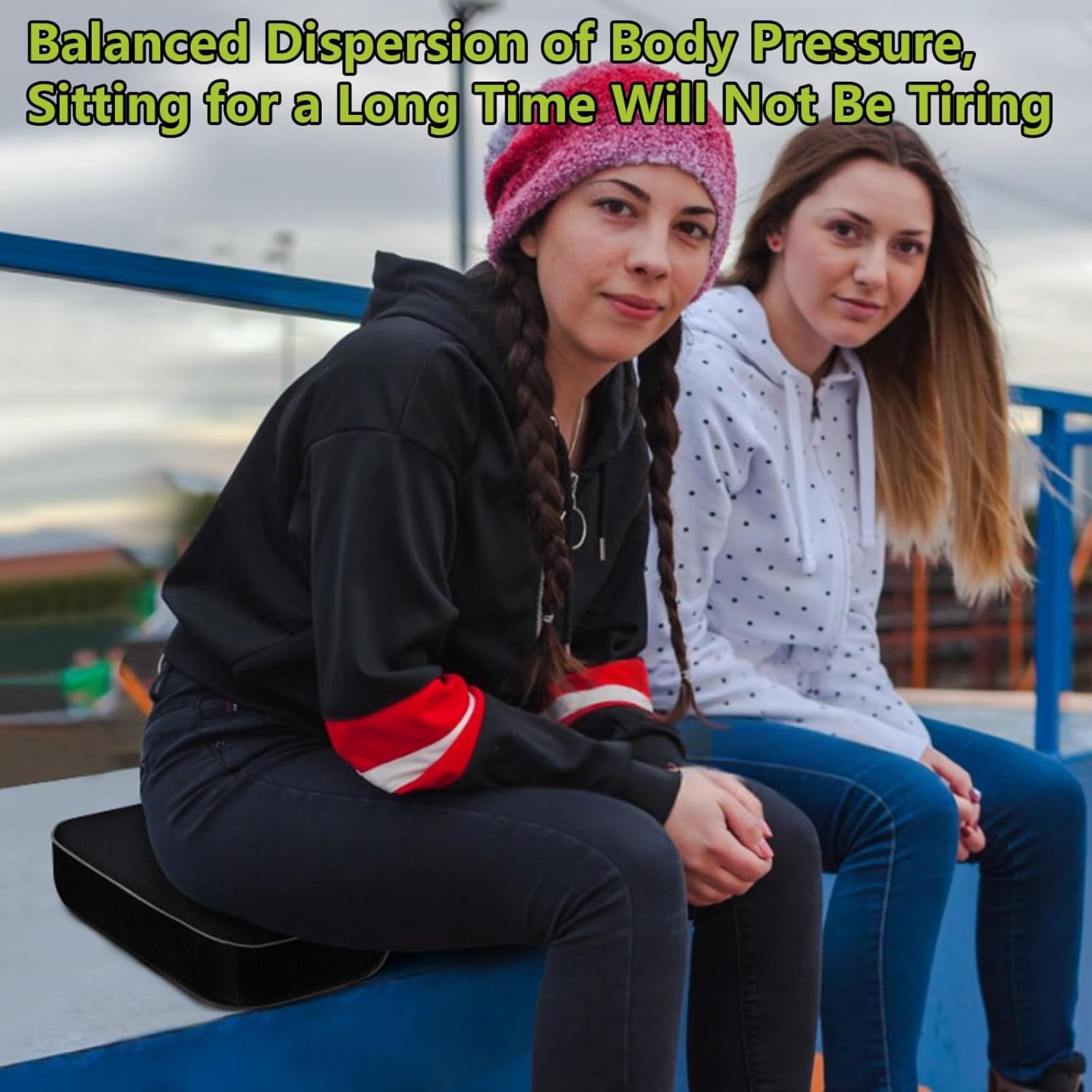 Stadium Seat Cushion for Bleachers, 2-in-1 Reversible Soft & Firm | Bleacher Cushion with Memory & High-Density Foam, Ergonomic Non-Slip Design, Portable for Indoor & Outdoor Sports, Events - Image 7