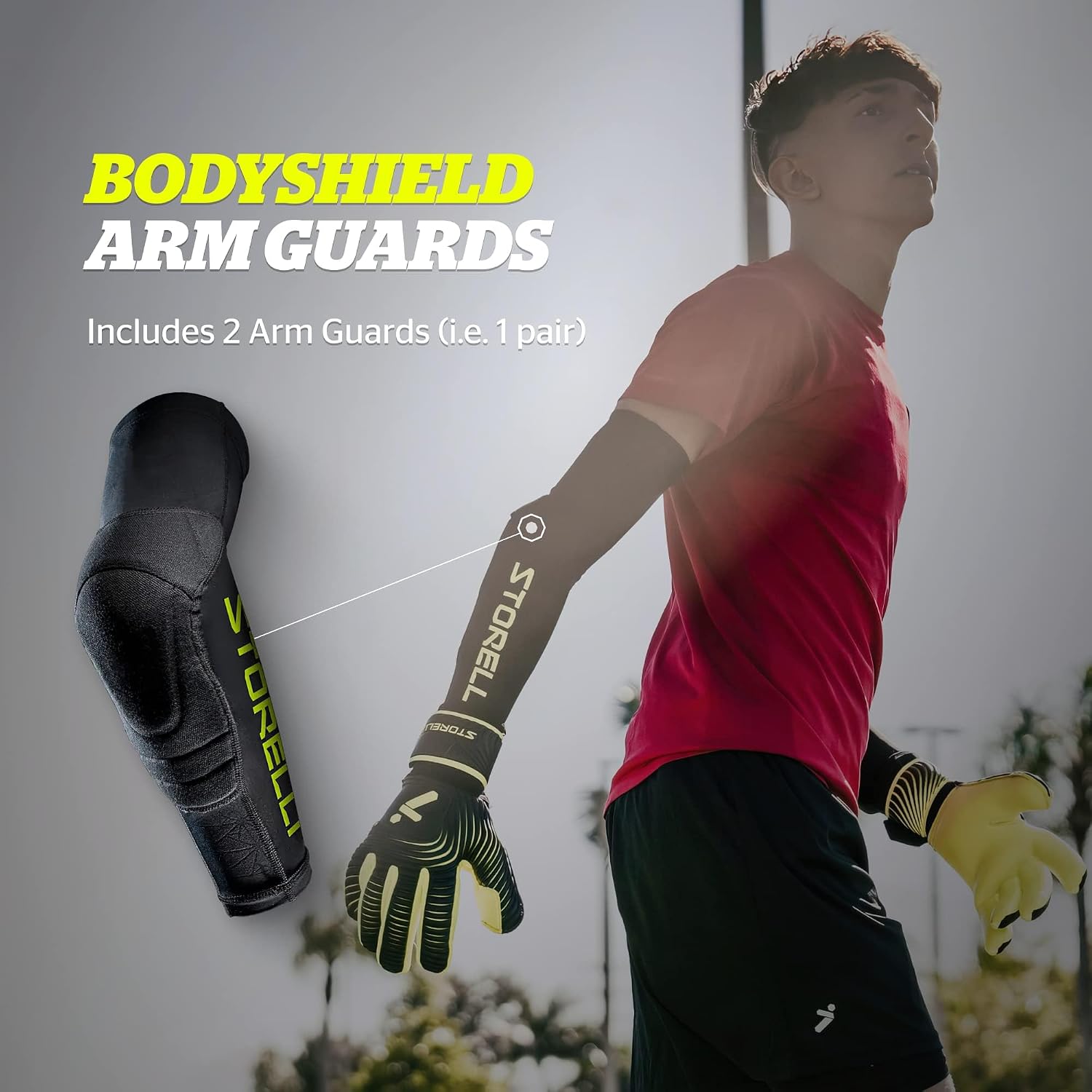 Storelli BodyShield Arm Guards, Protective Goalie Elbow Pads for Soccer & High Impact Sports with XRD Extreme Impact Protection, 1 Pair - Image 5