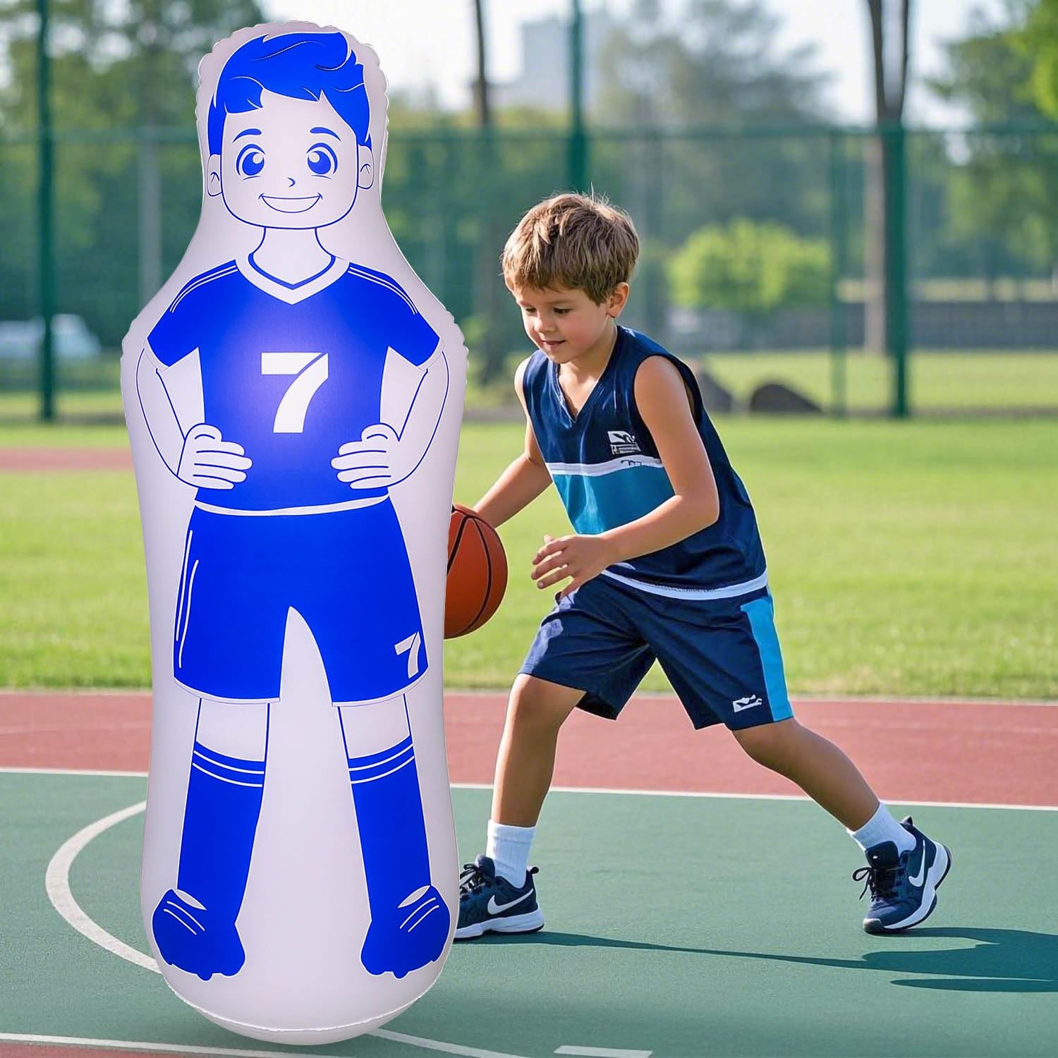 ZHUYNXIR Inflatable Soccer Dummy, Soccer Training Equipment, Inflatable Dummy Goalkeepr Air Mannequin Free Kick Wall Goalkeeper Defender Training for Children Adults - Image 5