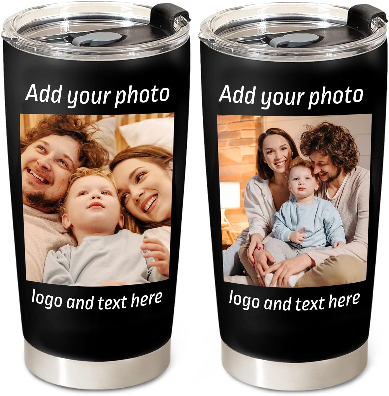 Petalsun Personalized 20oz Coffee Tumbler Bulk with Picture Text Logo Name | Travel Coffee Cup, Employee Appreciation Gift, Customized Retirement Birthday Wedding Gifts for Women Men Enterprise