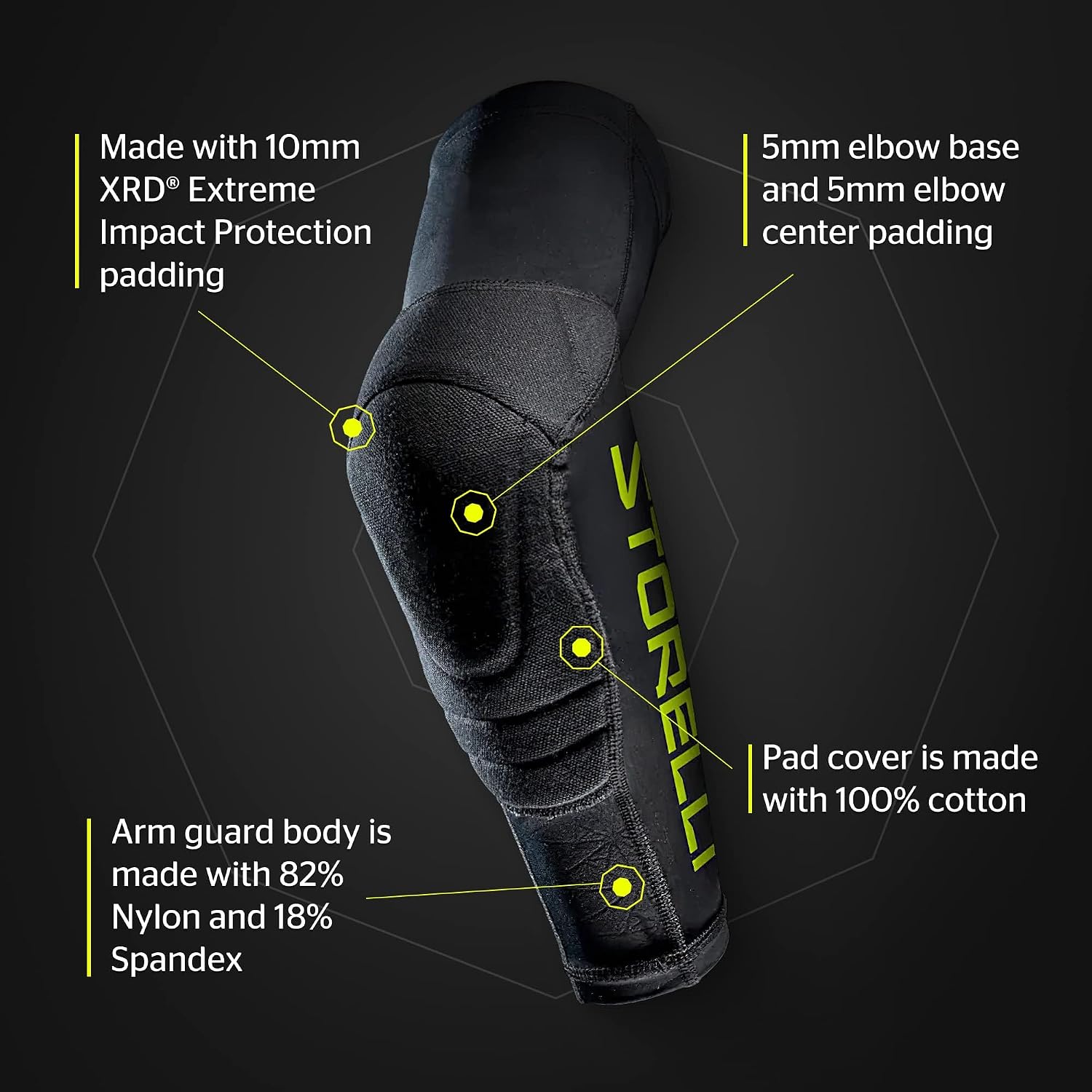 Storelli BodyShield Arm Guards, Protective Goalie Elbow Pads for Soccer & High Impact Sports with XRD Extreme Impact Protection, 1 Pair - Image 4