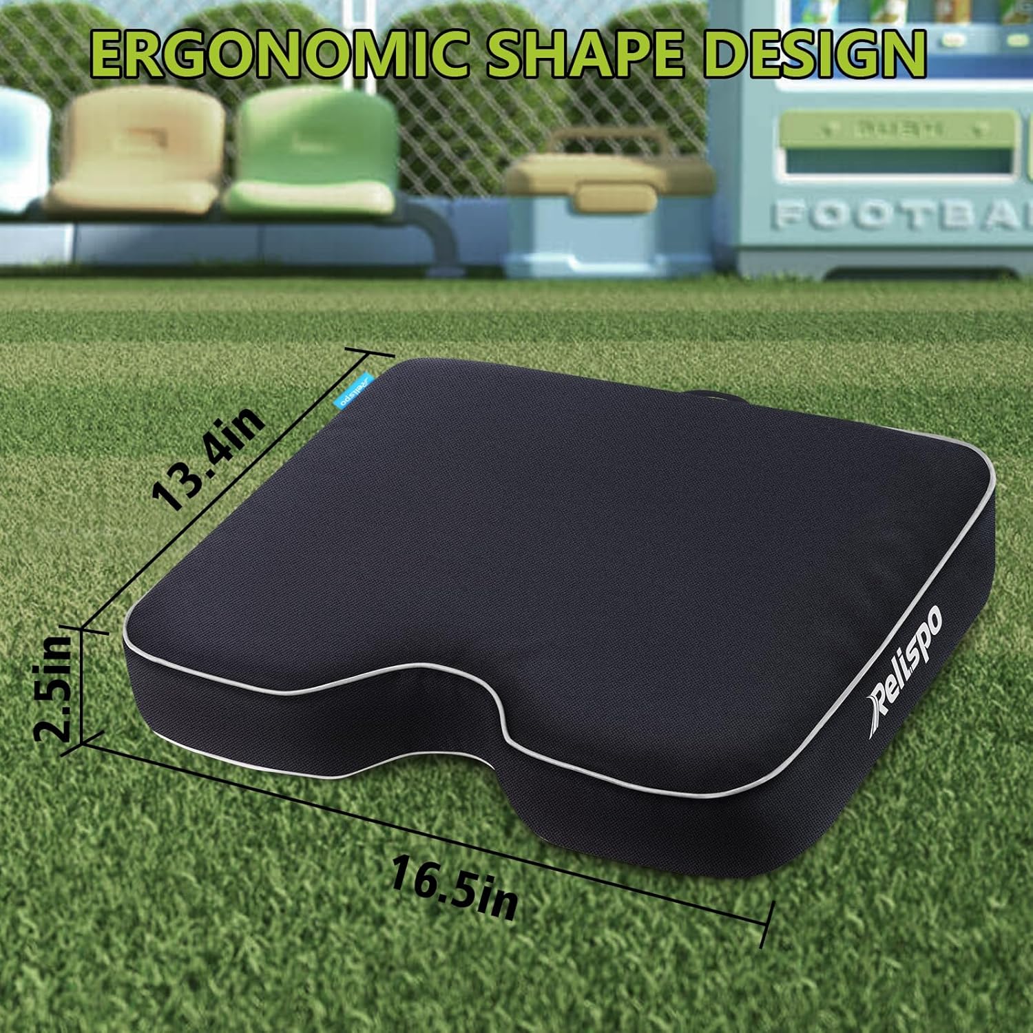 Stadium Seat Cushion for Bleachers, 2-in-1 Reversible Soft & Firm | Bleacher Cushion with Memory & High-Density Foam, Ergonomic Non-Slip Design, Portable for Indoor & Outdoor Sports, Events - Image 8