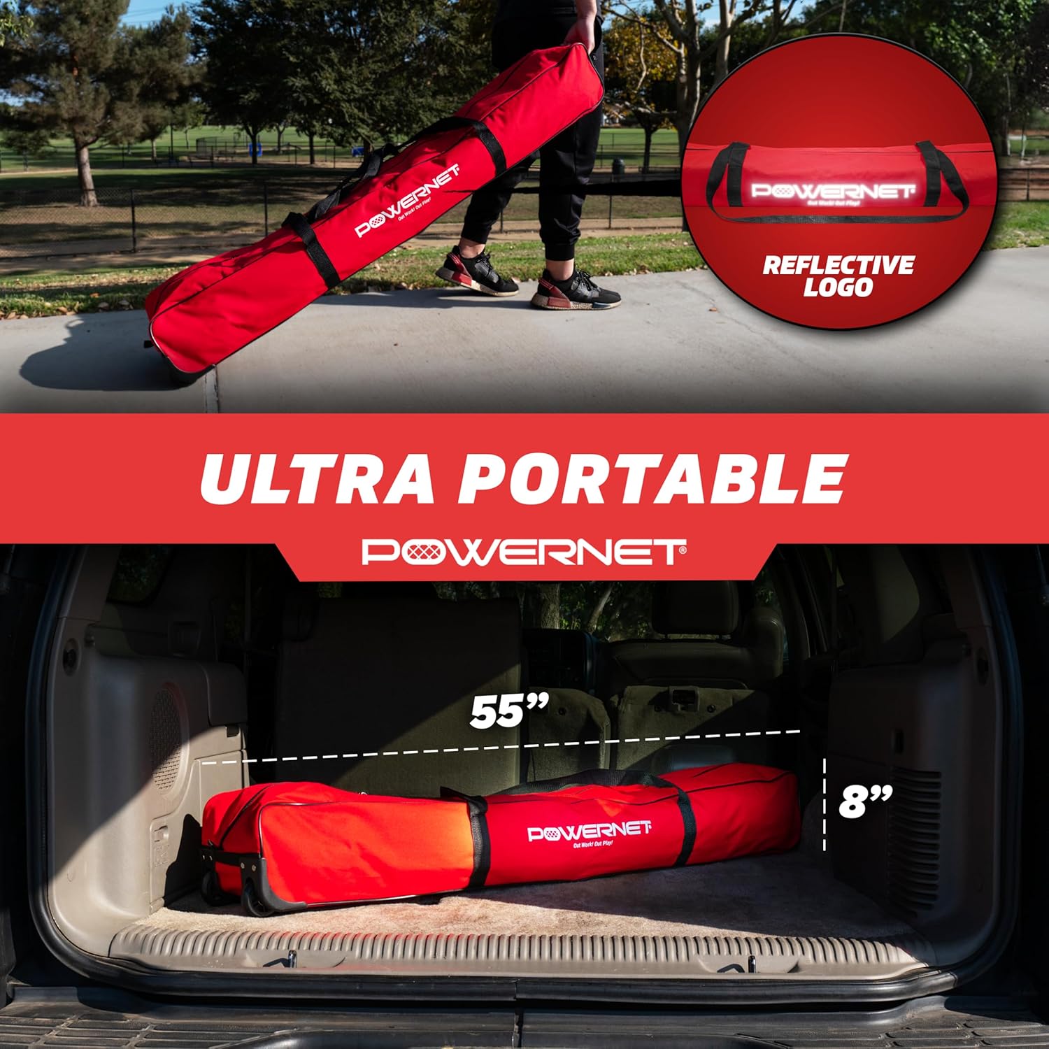 PowerNet Soccer Goal for Backyard, 3Mx2M / 6x4 / 8x4 / 12x6 / 14x7 /18.5x6.5 / 21x7 / 24 x 8 Portable Soccer Net, Sports & Outdoors Training Equipment, Quick Setup 1 Goal & Zipper Storage Bag - Image 5
