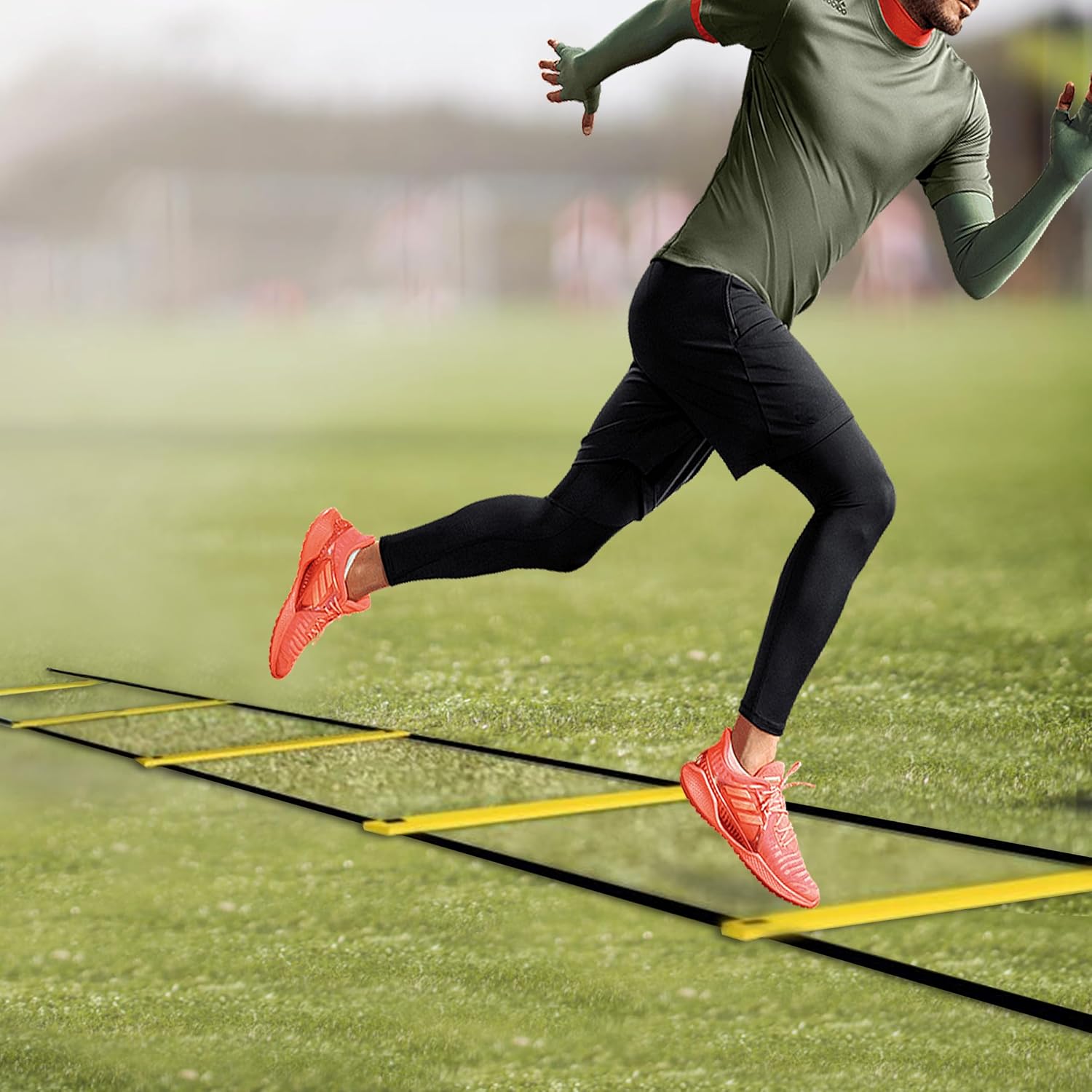 20ft Adjustable Agility Speed Ladder Training Ladder with Carry Bag - Soccer, Speed, Football Fitness Feet Training - Agility Training Equipment for Footwork Drills - Image 2