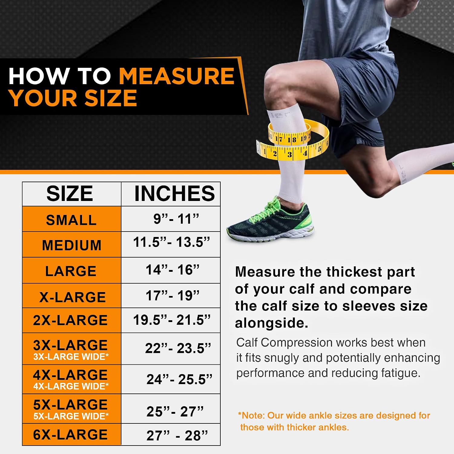 Doc Miller Compression Calf Sleeve for Men & Women, 20-30mmHg | Graduated Support for Running, Shin Splints, Calf Strain, Knee High, Small to 6XL Plus Size - Image 3