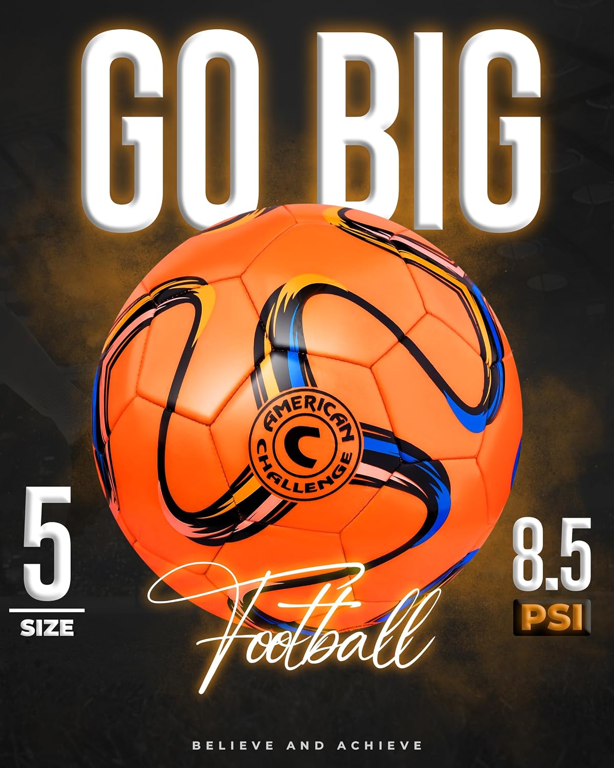 American Challenge Brasilia Soccer Ball Size 5, 4, 3 & 2 | Durable TPU casing with Hybrid SR bladder for reliable bounce, ideal for training and recreational play - Image 5