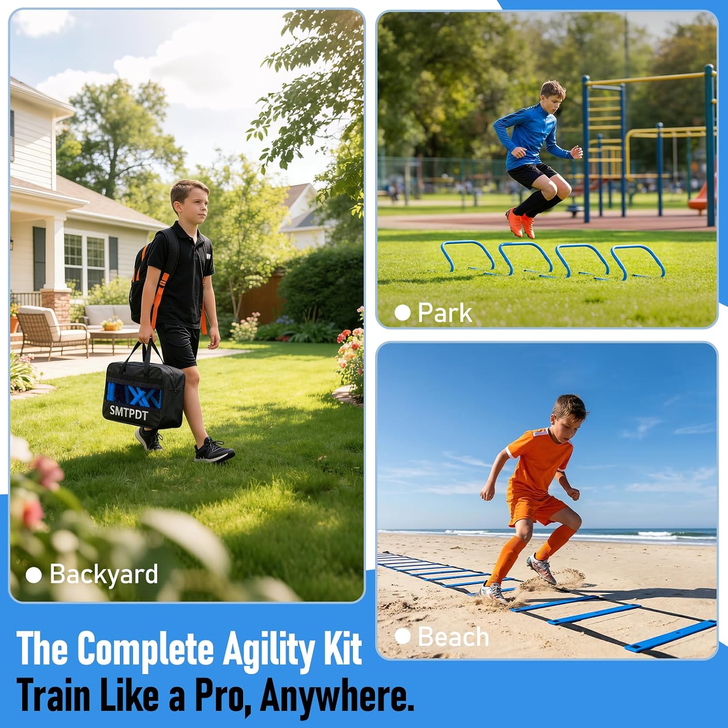 Agility Ladder,Soccer Training Equipment Set,20ft Speed Ladder,4 Agility Hurdles,Football Basketball Training Equipment,Football Accessories for Kids Youth Adults | Footwork, Speed & Agility Training - Image 6