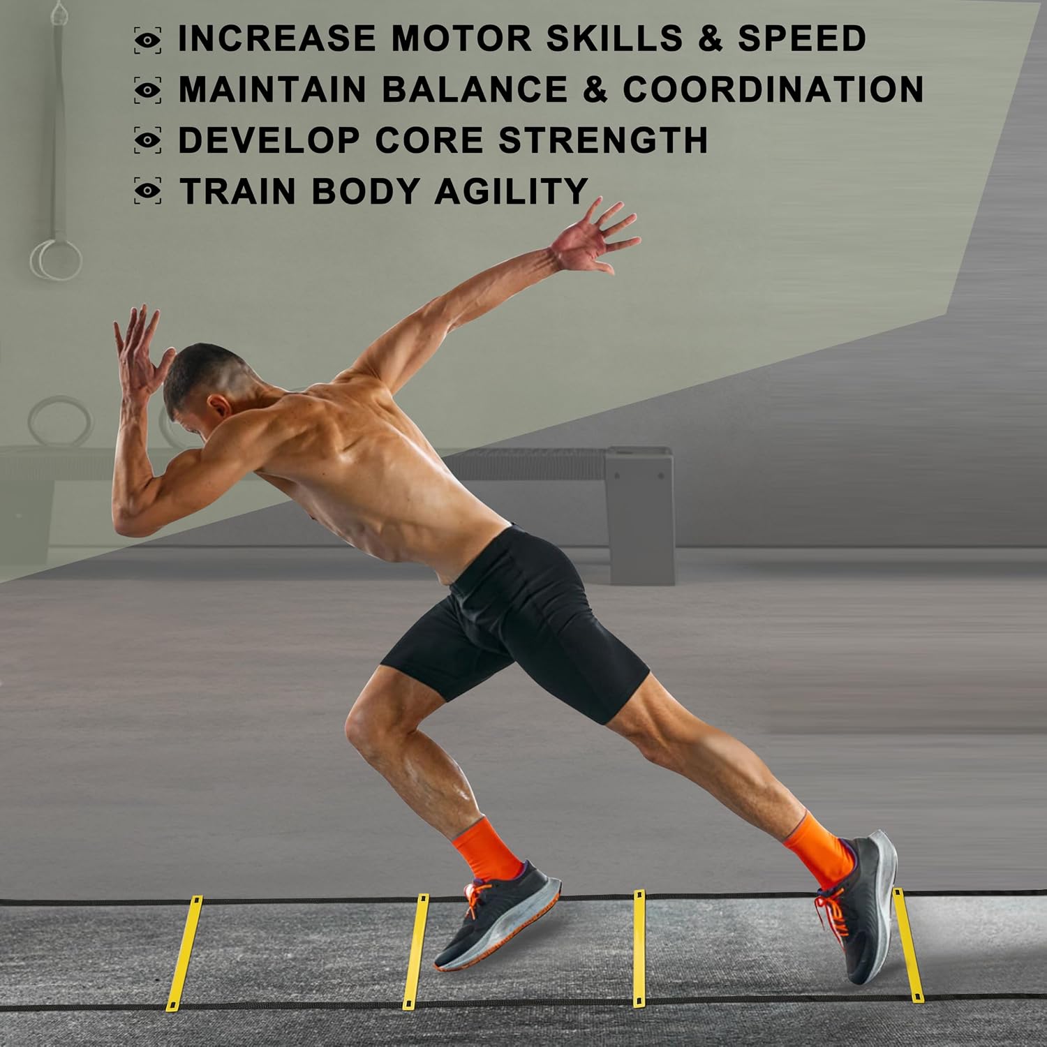 20ft Adjustable Agility Speed Ladder Training Ladder with Carry Bag - Soccer, Speed, Football Fitness Feet Training - Agility Training Equipment for Footwork Drills - Image 7