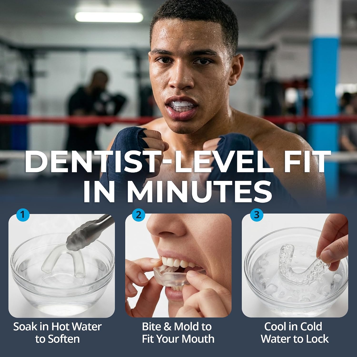 Professional Sport Mouth Guards- 2 Pack - No BPA - Safe Clear Color - No Color Additive - Athletic Teeth Mouth Guards - Fit Any Mouth Size - Custom Fit - Free Carrying case Included - Image 4