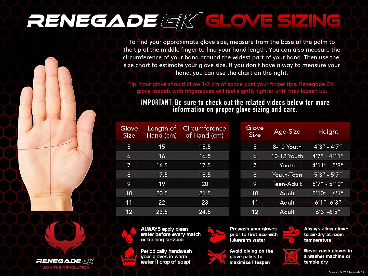Renegade GK Fury Goalie Gloves with Microbe-Guard - Adult, Youth, Kids (Sizes 6-11) Pro-Tek Fingersaves & 4+3MM Giga Grip | High Performance Pro-Level Goalkeeper Glove | Based in USA - Image 8
