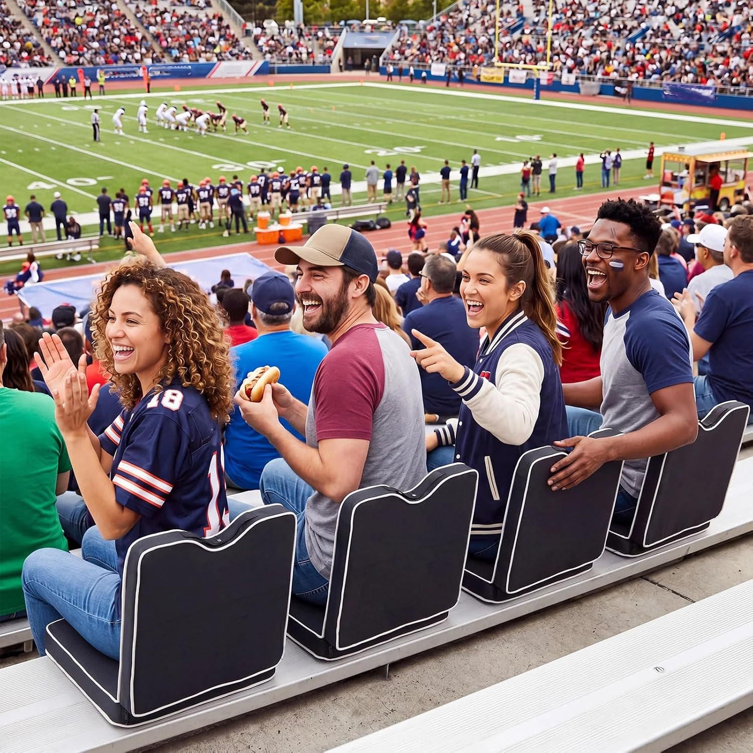 Jerify Stadium Seat Cushions, Bleachers Portable Bleacher Cushions with Extra Foam, Thick Waterproof Oxford Fabric for Indoor, Outdoor, Sports Events, Travel - Image 5