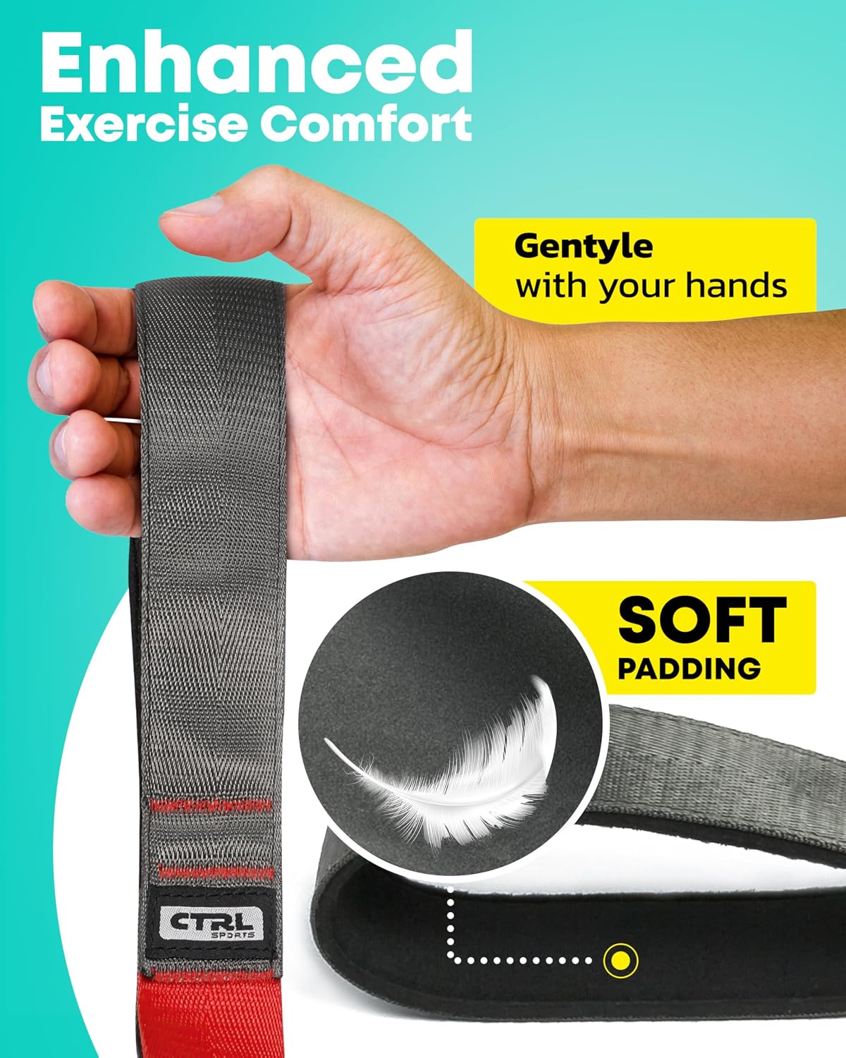 Stretching Strap with Loops - Non Elastic Yoga Strap for Physical Therapy | Video Exercises Included - Stretch bands for Stretching Equipment and Flexibility - Fascia, Hamstring & Leg Stretcher Belt - Image 3